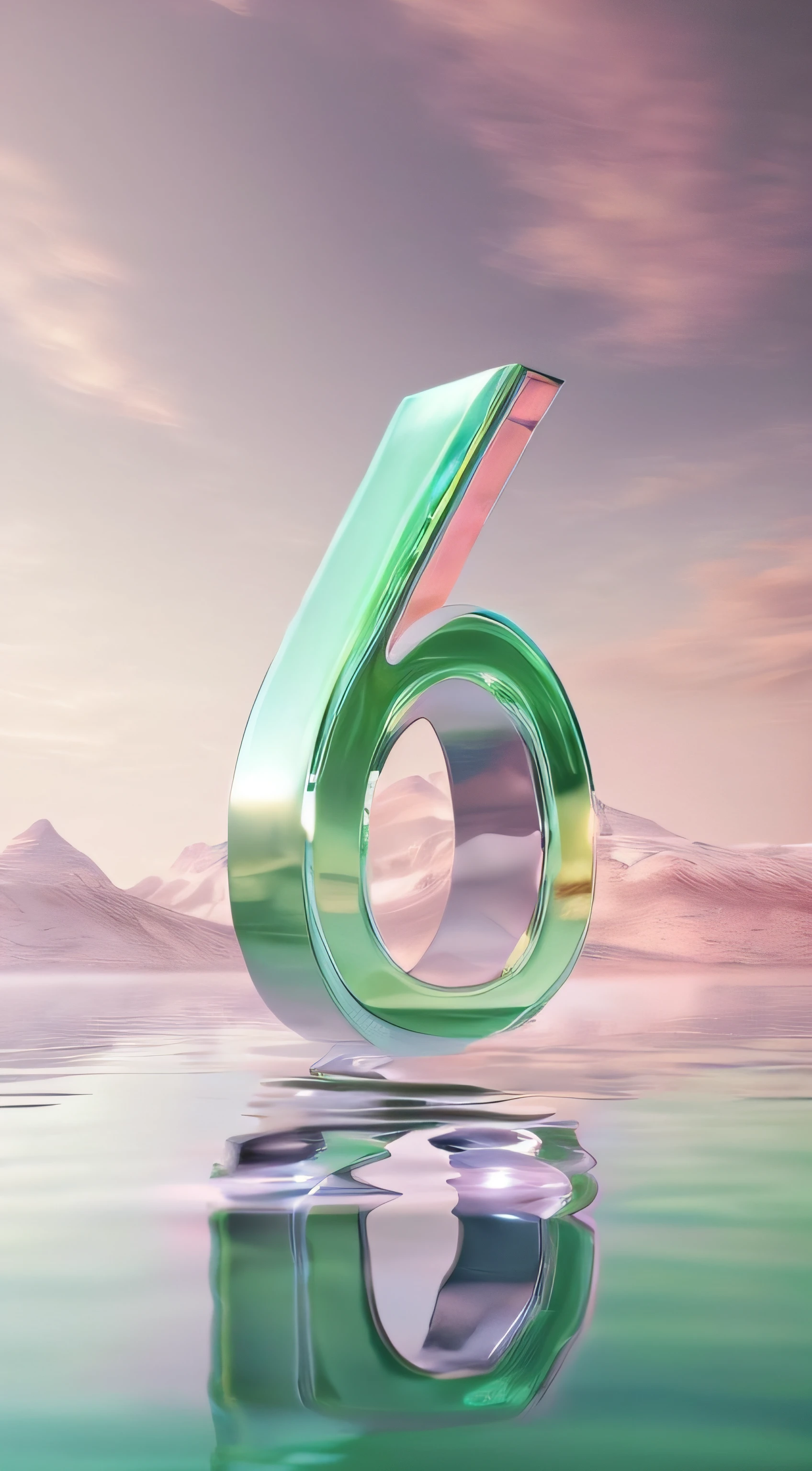 Alafard image of the number 6 in the middle of the lake, Unreal 6, ND 6, unreal 6 breathtaking detailed, 8k hq, 16k render, 8 k octanerender, ƒ5.6, rendered in cinema 4 d, Rendered in Cinema4D, 6k, 4 ), Octane rendering - N6, 8 k cg render