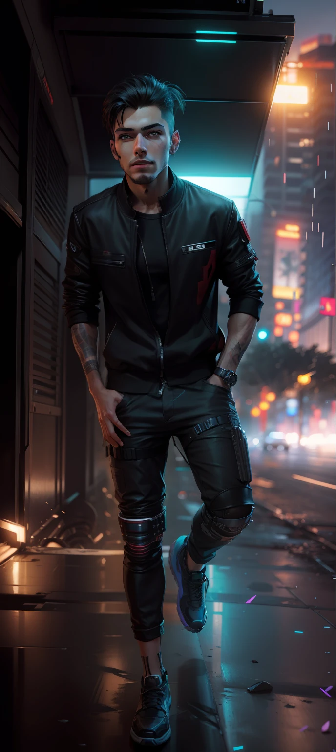Remove background cyberpunk handsome boy realistic face