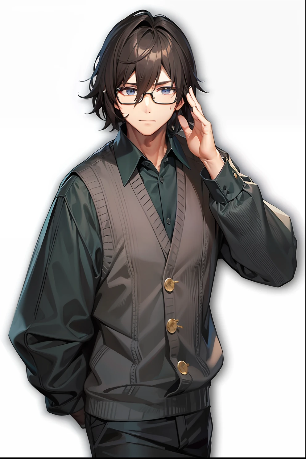Handsome glasses big brother