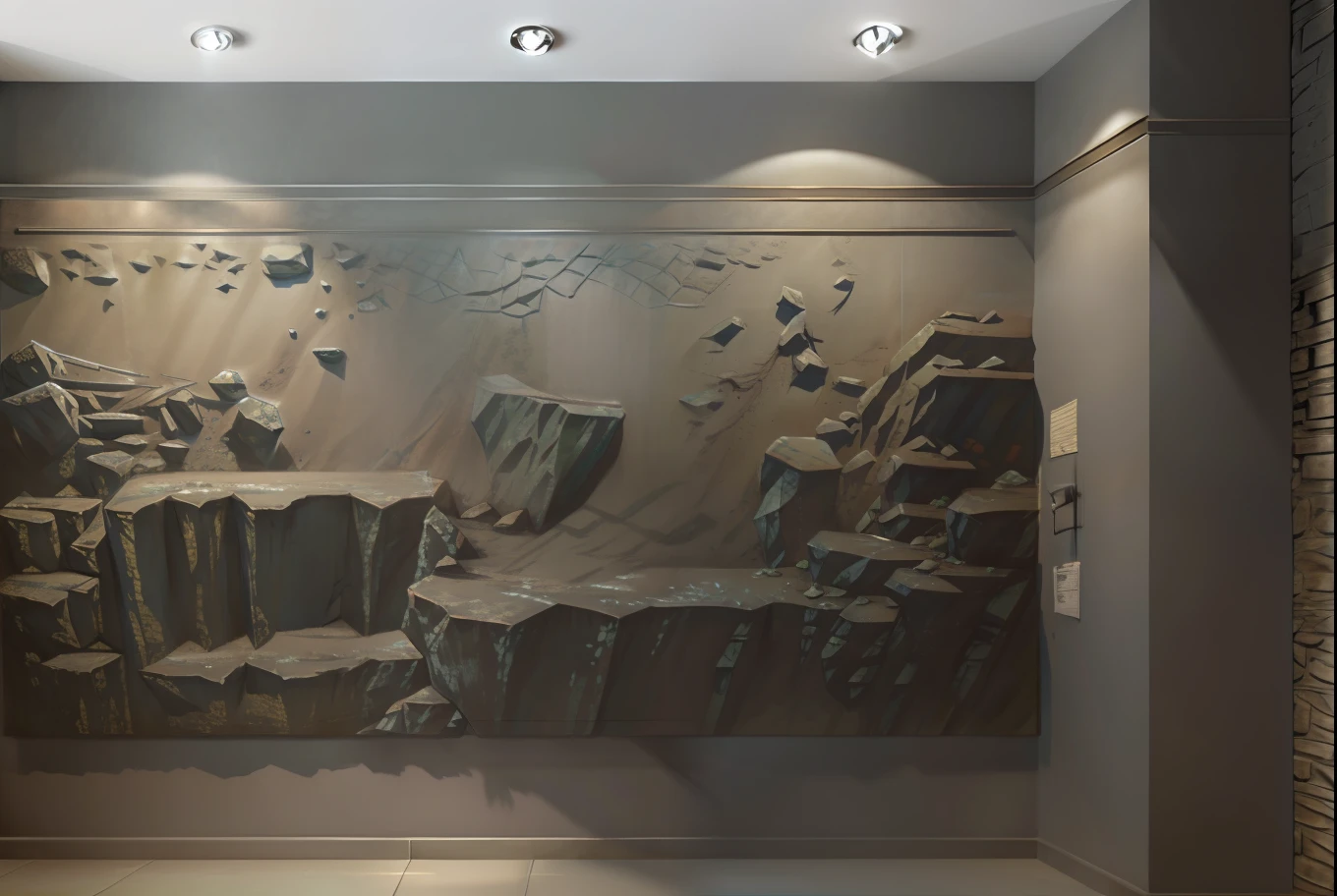 A 2D sketch engraved on the flat surface of a realistic three-dimensional real rock wall,(decrepit:1.5),(faded:1.3)Detailed pubic hair,Complex paintings,Paintings with complex scenes