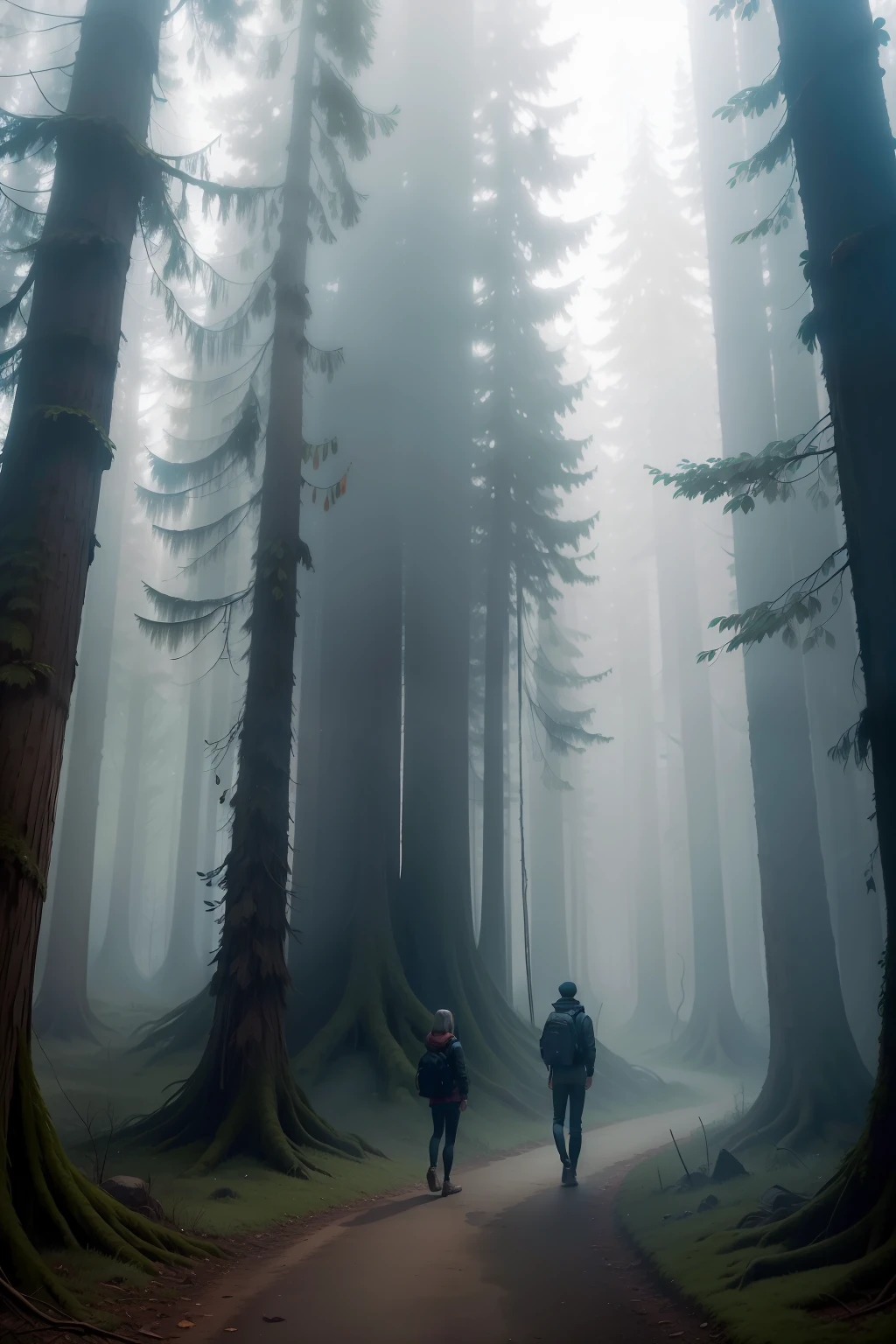 We came to the misty forest,There were strange sounds in the dense forest,It seems to tell the mysterious secrets of a parallel world