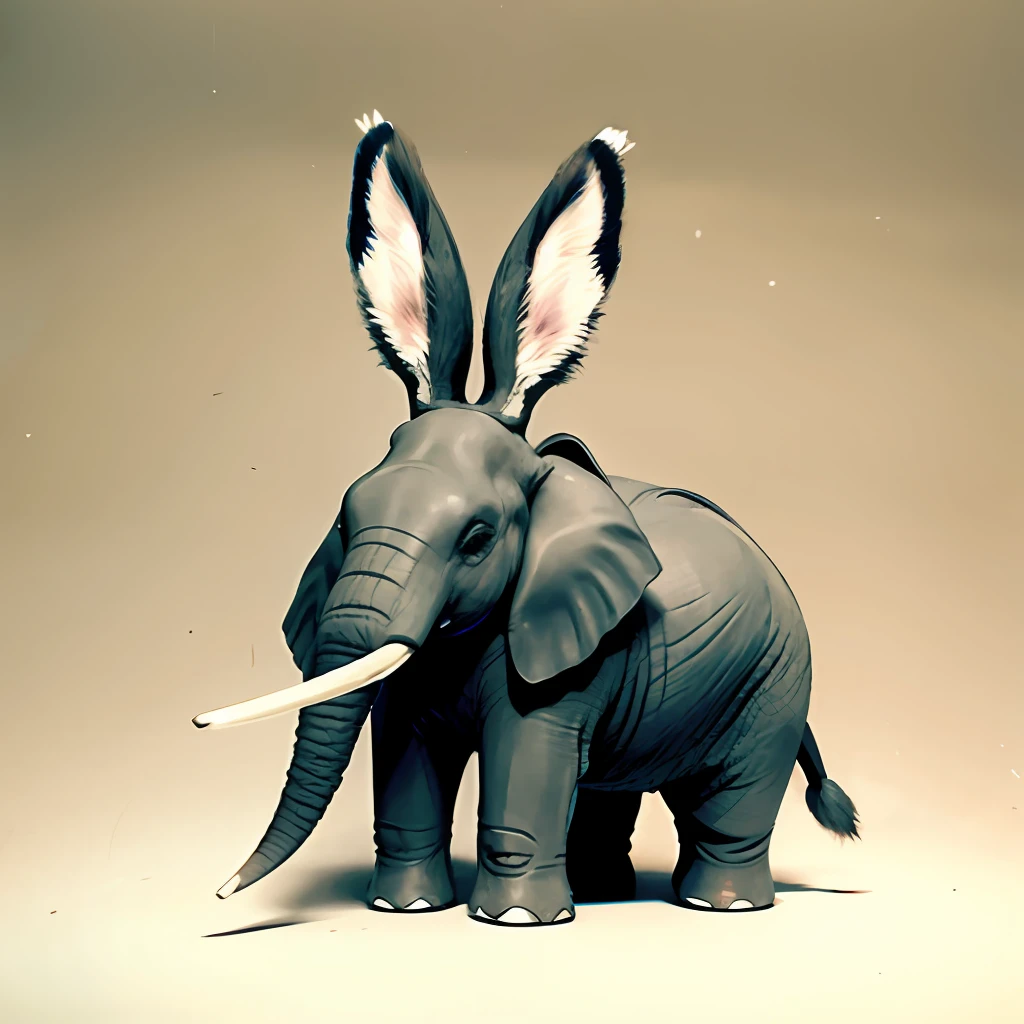 An elephant with rabbit ears