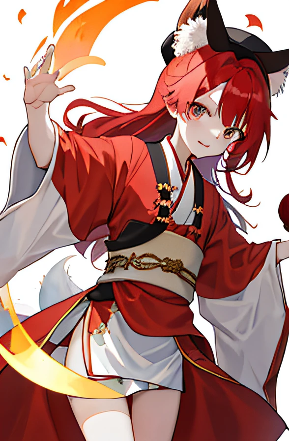 Kizi,redheadwear,fox ear,Ancient Chinese clothing,full bodyesbian,robe,bloomer,long whitr hair,redheadwear,Qi bangs,Set the chart。