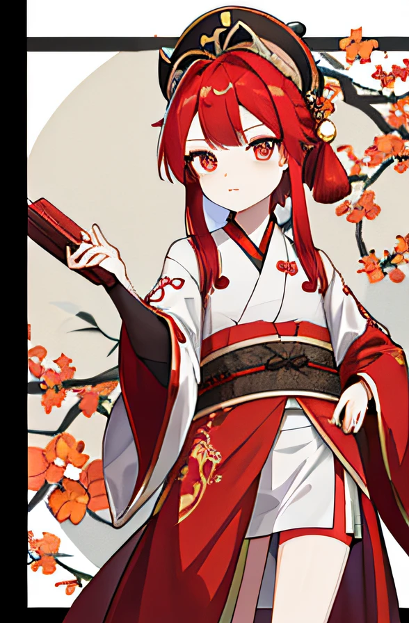 Kizi,redheadwear,fox ear,Ancient Chinese clothing,full bodyesbian,robe,bloomer,long whitr hair,redheadwear,Qi bangs,Set the chart。