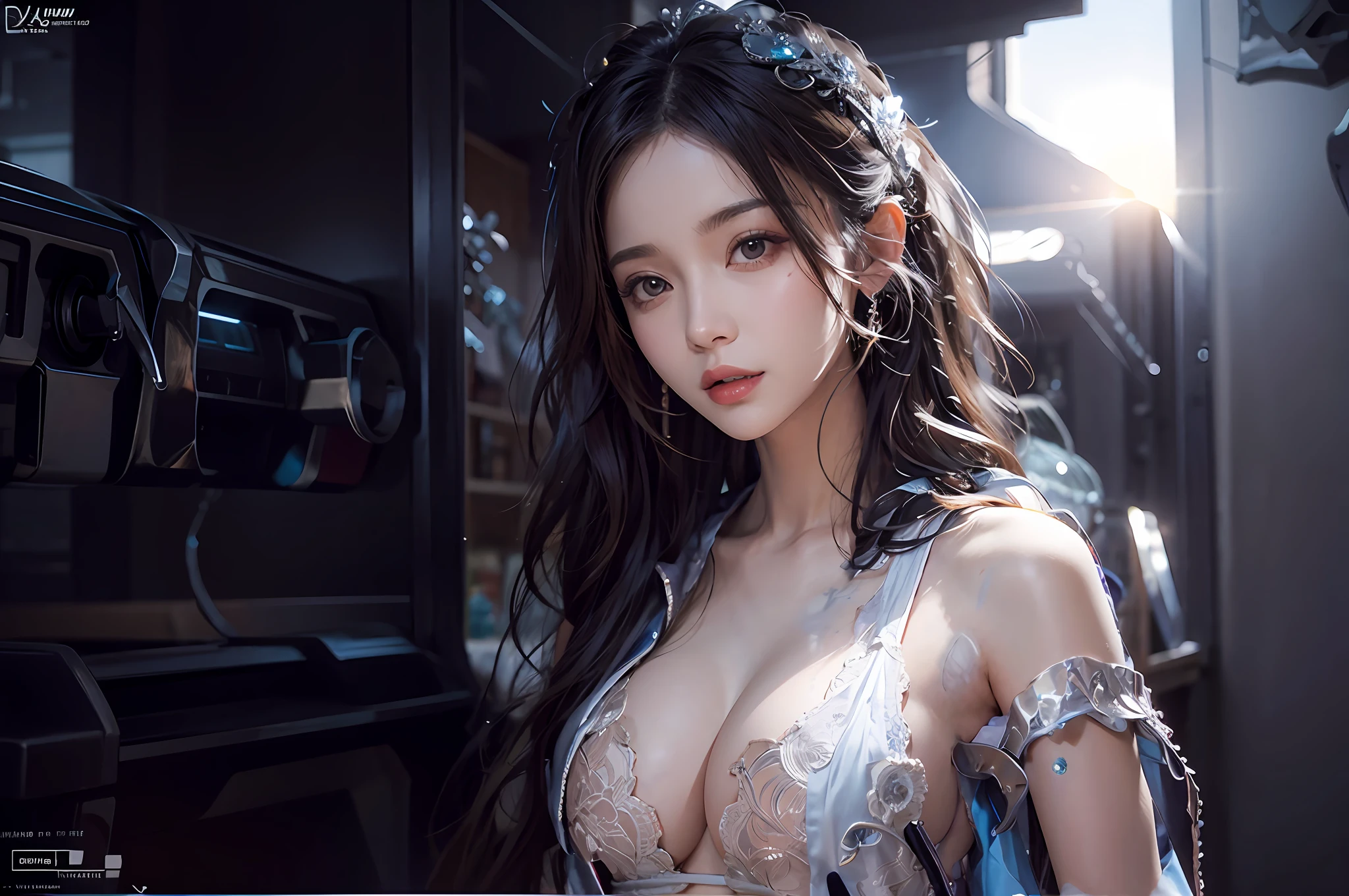 Remove the clothes on the arms and shoulders, be sure her nipples are covered