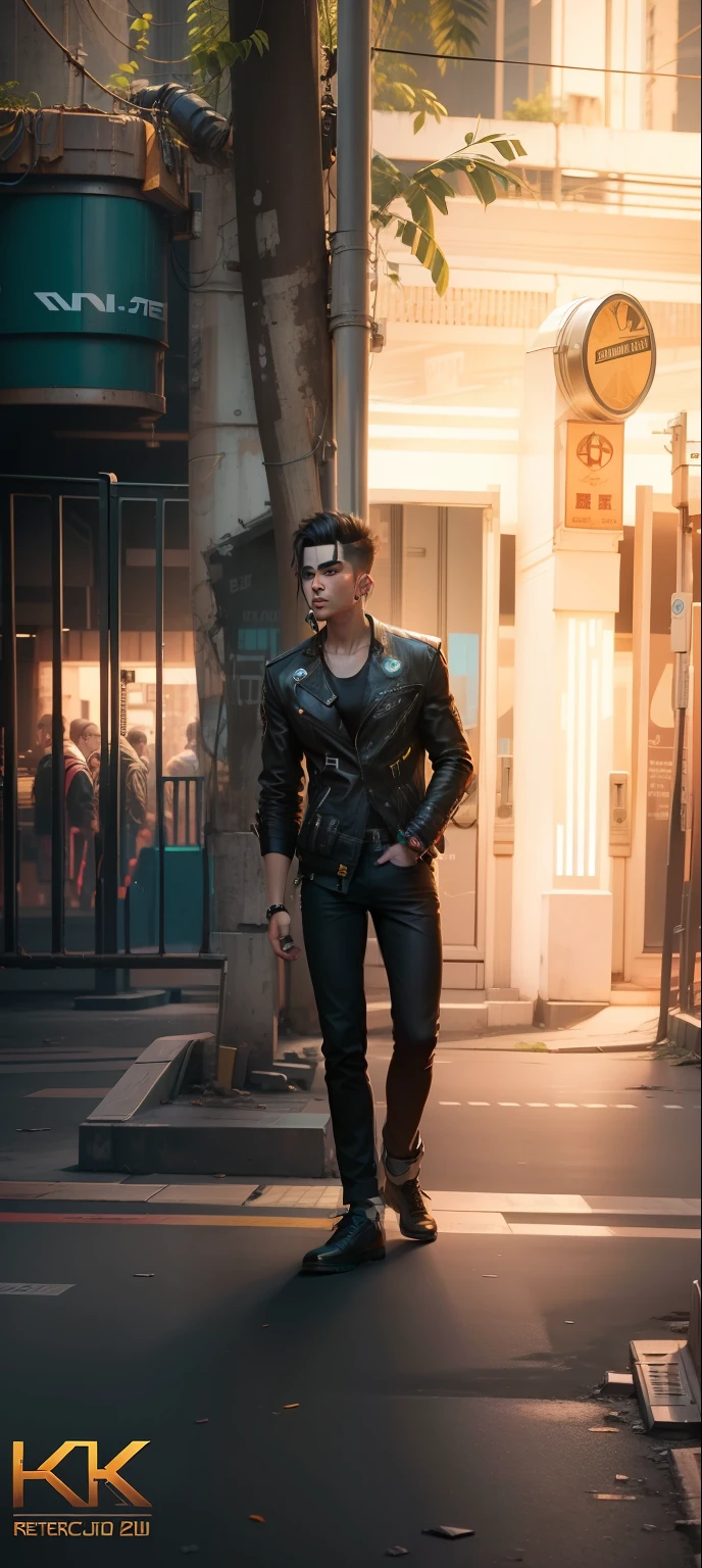 Cenge background cyberpunk handsome boy realistic be fece 8k ultra realistic