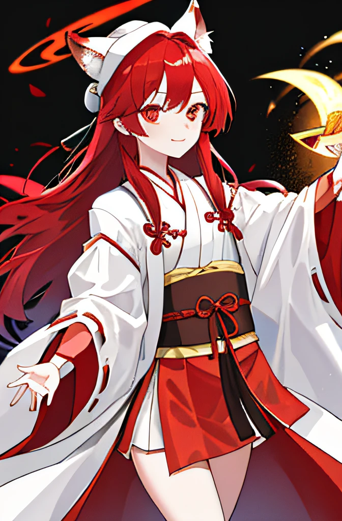 Kizi,redheadwear,fox ear,Ancient Chinese clothing,full bodyesbian,robe,bloomer,long whitr hair,redheadwear,Qi bangs,Set the chart,Handsome