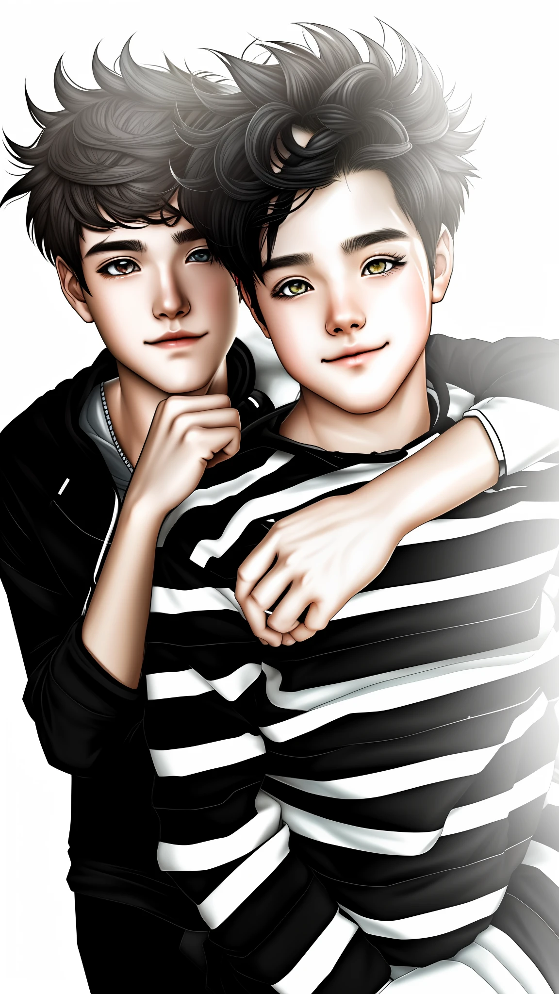 Masterpiece, 1boy, beautiful male portrait, manhwa, very detailed, 8K resolution, beautiful body portrait of a cute boy anime, manga style, hoodie, DBfantasyart, detailed eyes, black hair, black eyes auto