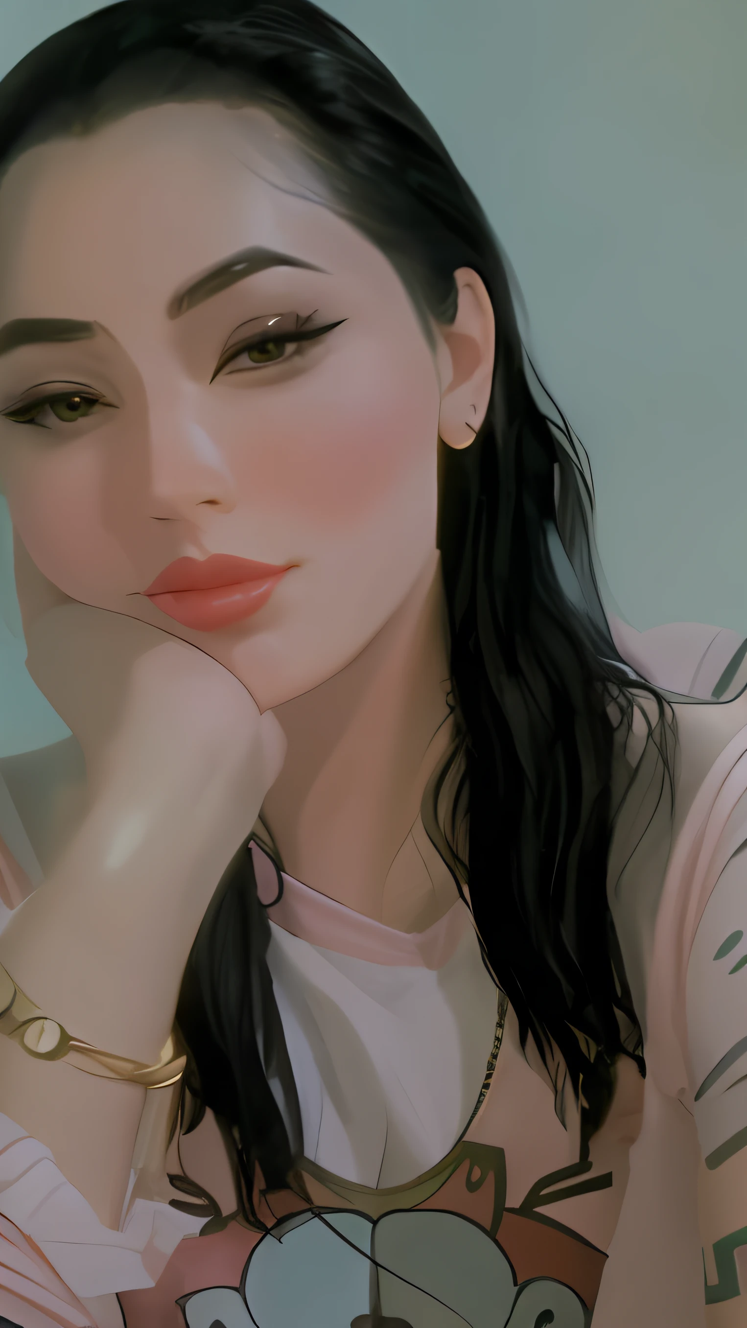 a close up of a cartoon of a woman, a human-like juicy peach, 90s comic book character design, full color digital illustration, portrait of modern darna, comic pinup style, full color illustration, cartoon artstyle, gyro zeppeli, in style of monkeybone, cute boy style, official artwork, by Eddie Mendoza
