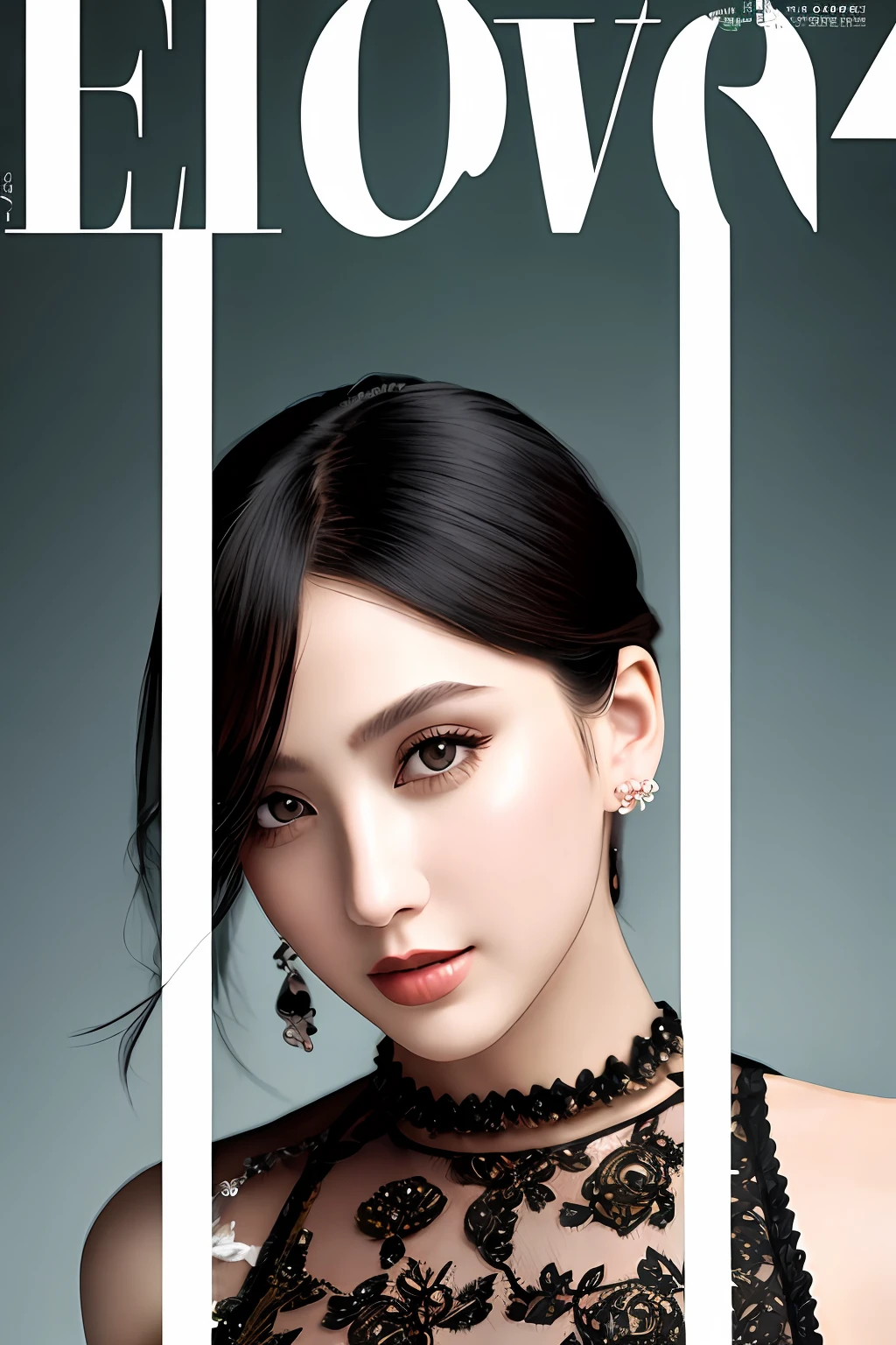 FashionMagCover，typographic，Exquisitely，Simple，The facial features of the characters are delicate and beautiful，full body shot shot，ultra-clear，Hyper-Resolution，9：16，