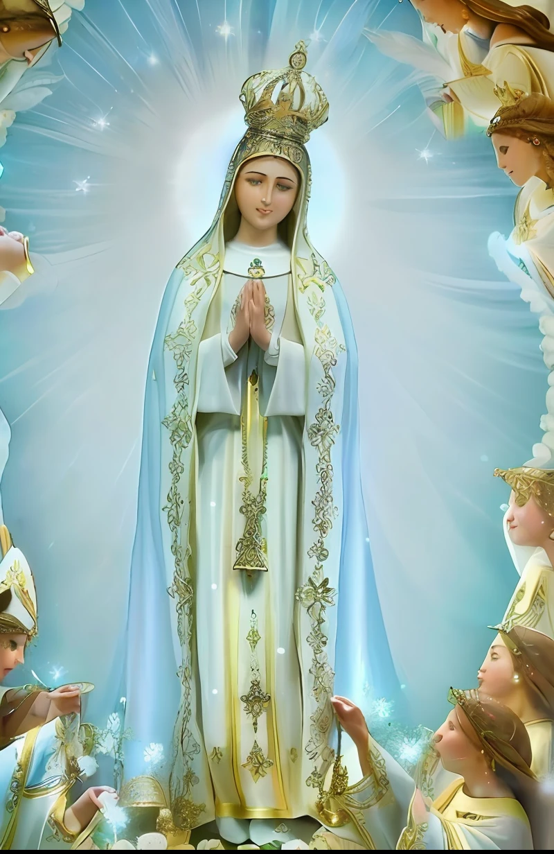 (((Blessed Virgin Mary))) Obra maestra, (La mejor calidad: 1.2), (super fine: 1.2), illustration, (extremadamente delicado y hermoso: 1.2), movie angle, flotante, (Hermoso ojo de detalle: 1.1), (detalle luz: 1.1), Movie Lights, Cielo delicado, ojos azules, (Cola de caballo alta: 1.1), capa, ojuelos, (luna: 1. 2), (Luz de la luna: 1.1), cielo estrellado, (light particles: 1.1) dibujo, flor. (Obra maestra), (La mejor calidad), (fotorrealista:1.3), 8k, Textura detallada de la piel, Textura detallada de la tela, Hermosa cara detallada, Detalles intrincados, Ultra detallado (cuerpo de cuerpo entero:1.2)