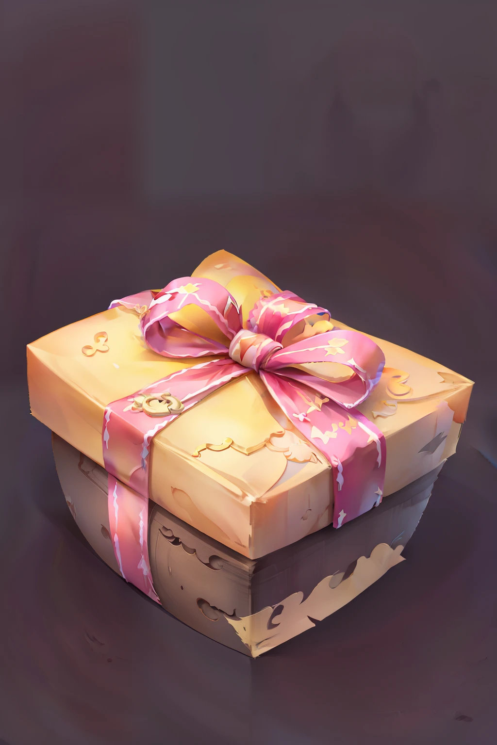 ferramentas, item, arte de fantasiasimple background, bow, ribbon, food, grey background, bow,ribbon, no humans, bound, box, gift, gift box, food focus, still life, objectification,((cartoon))