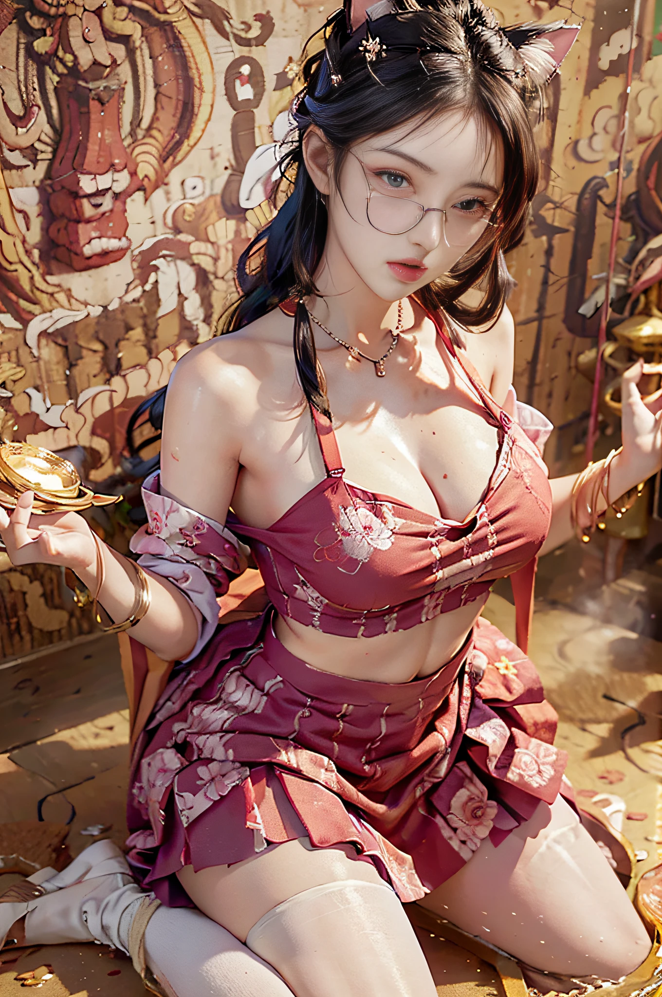 big breasts, gigantic_breasts, sweater, purple eyes, red glasses, hair band, skirt, , , shirt lifting, no bra, skirt_lift, shirt_lift,pantyhose(Hyperrealistic), (illustration), (high resolution), (32 k), (extremely meticulous), (best illustration), (beautiful and meticulous eyes), (best quality), (super detailed), (masterpiece), (wallpaper), (detailed and delicate face), solo, pee on your leg, surrounded by others, highly detailed facial and skin texture, detailed eyes, double eyelids hair clip twisted braids, large glasses, pink flower fairy sweet pure lace embroidered kimono, cat ears, split knees kneel, nervously bow, shy, embarrassed stir and shock, standing legs open, on the dry toilet floor, her feet are forming a small pool of her own urine, very desperate urination, urination, wet themselves, urination, tears Fear, despair, panic, high detail, dancing ballet in the belly of October, wearing ballet shoes on her feet, (dynamic posture), 1 girl, in the toilet, white wavy hair, Japanese, beige eyes, current nevi, (apron), big chest, long legs, tight abdominal muscles, wearing large frame glasses, (camel toes), (fishing net socks), (no underwear) (on the shoulder. big breasts, gigantic_breasts, sweater, purple eyes, red glasses, hair band, skirt, , , shirt lifting, no bra, skirt_lift, shirt_lift,pantyhose,CROTCHLESS PANTIES