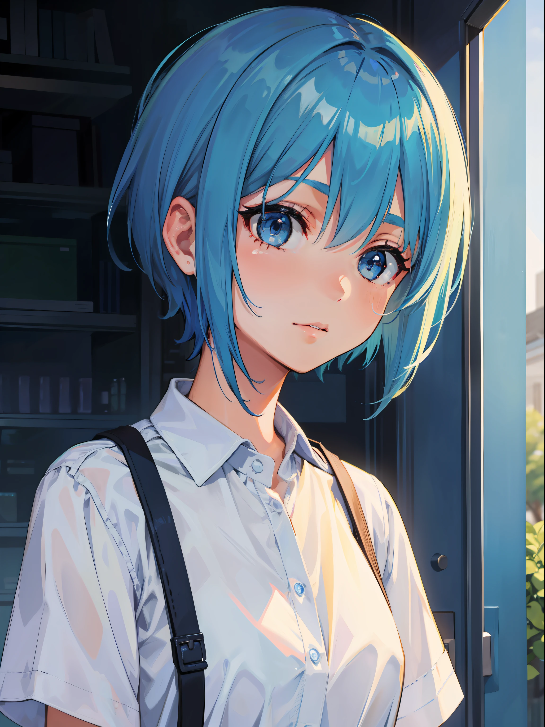 Blue Hair Girl　short-cut