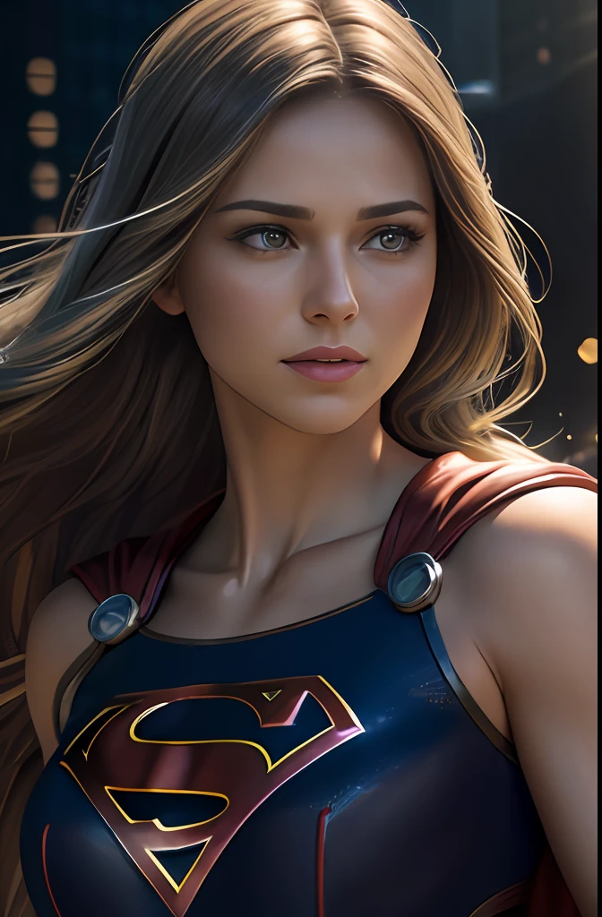 supergirl, (photo realistic:1.4), (hyper realistic:1.4), (realistic:1.3), (smoother lighting:1.05), (increase cinematic lighting quality:0.9), 32K, 1girl,20yo girl, realistic lighting, backlighting, light on face, ray trace, (brightening light:1.2), (Increase quality:1.4), (best quality real texture skin:1.4), finely detailed eyes, finely detailed face, finely quality eyes, (tired and sleepy and satisfied:0.0), (Increase body line mood:1.1), (Increase skin texture beauty:1.1) --auto