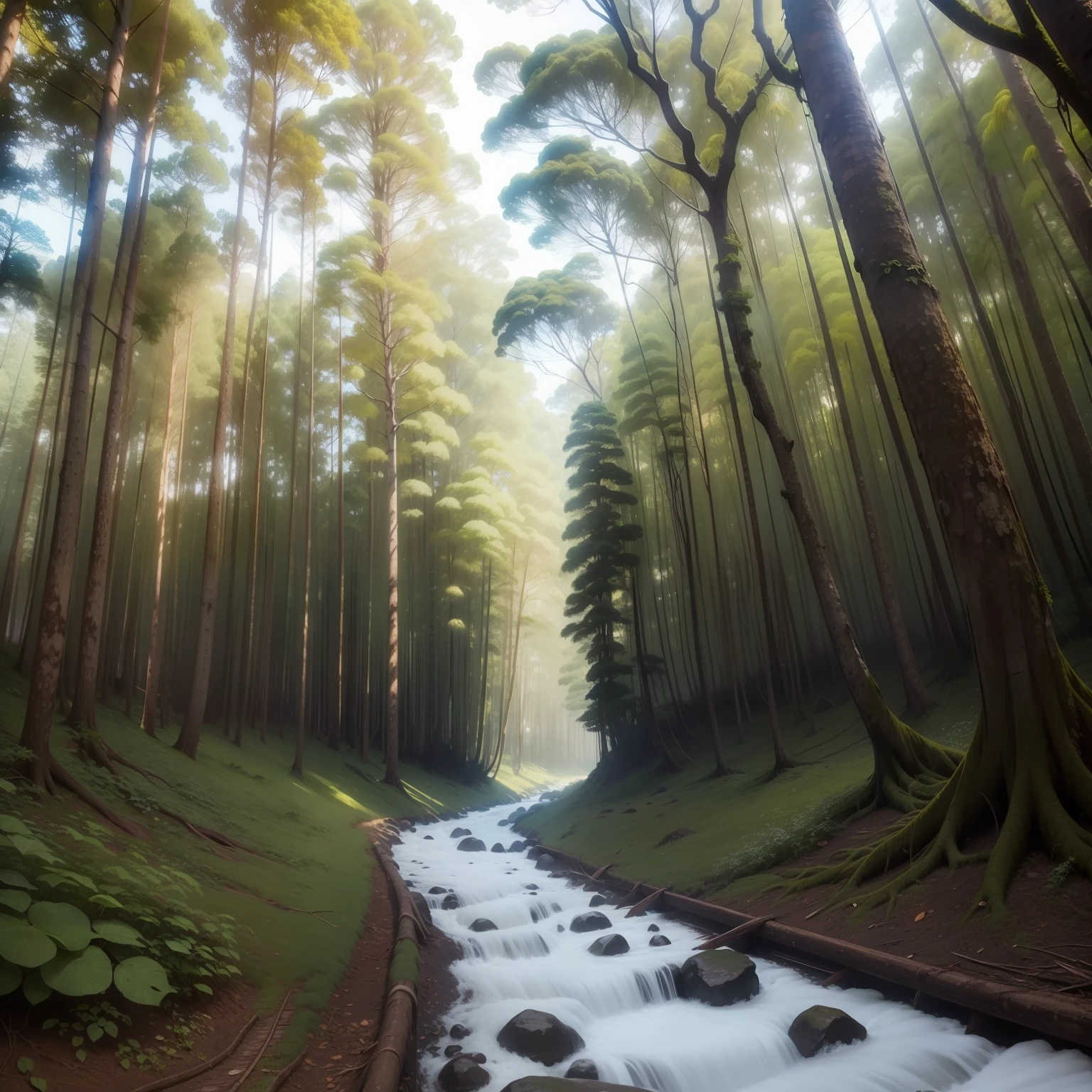 Uma floresta no inverno