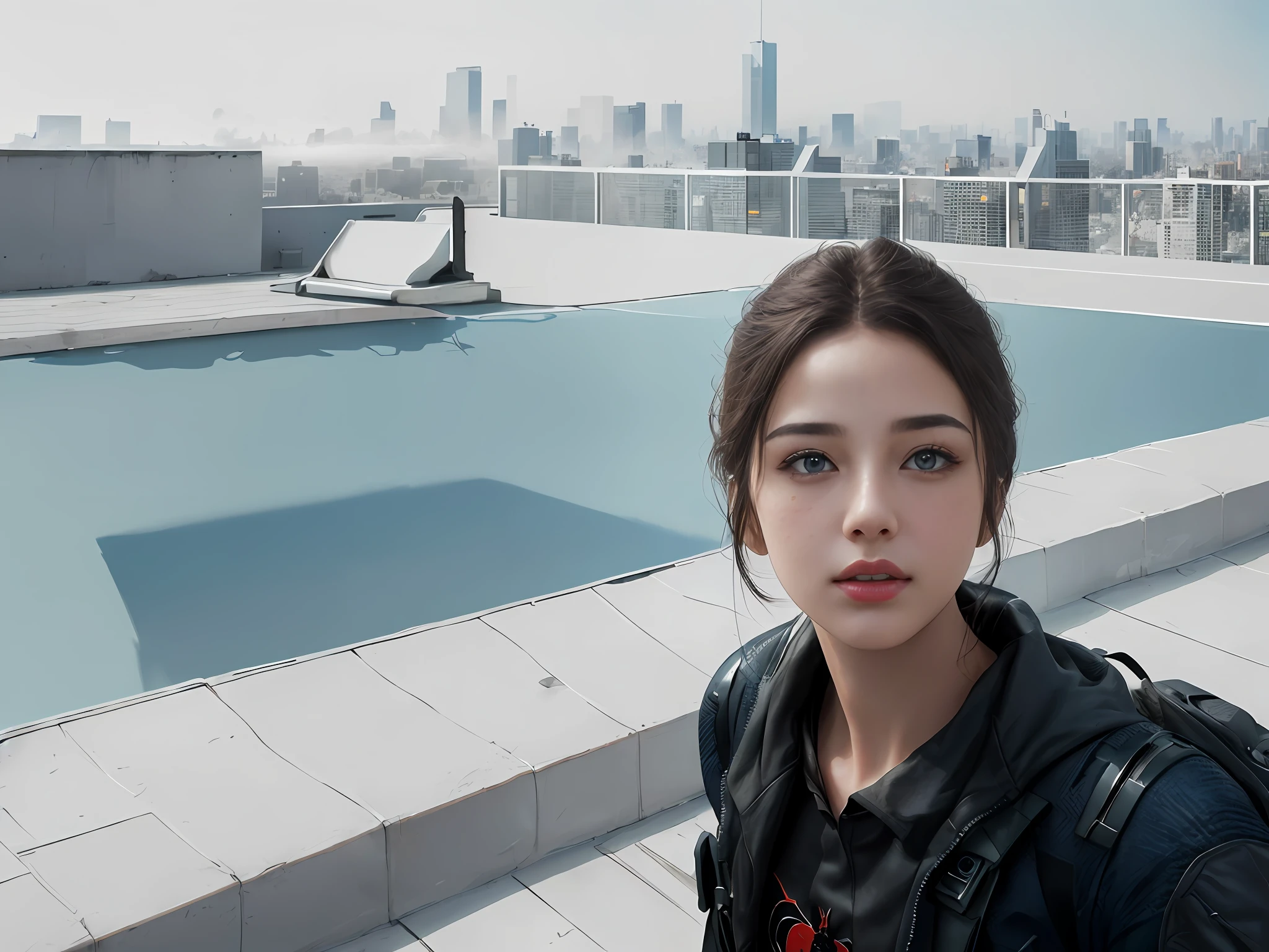 (1girl:1.3), Solo, (((Very detailed face)))), ((Very detailed eyes and face)))), Beautiful detail eyes, Body parts__, Official art, Unified 8k wallpaper, Super detailed, beautiful and beautiful, beautiful, masterpiece, best quality, original, masterpiece, super fine photo, best quality, super high resolution, realistic realism, sunlight, full body portrait, amazing beauty, dynamic pose, delicate face, vibrant eyes, (from the front), She wears Spider-Man suit, red and black color scheme, spider, very detailed city roof background, rooftop, overlooking the city, detailed face, detailed complex busy background, messy, gorgeous, milky white, highly detailed skin, realistic skin details, visible pores, clear focus, volumetric fog, 8k uhd, DSLR, high quality, film grain, fair skin, photo realism, lomography, futuristic dystopian megalopolis, translucent