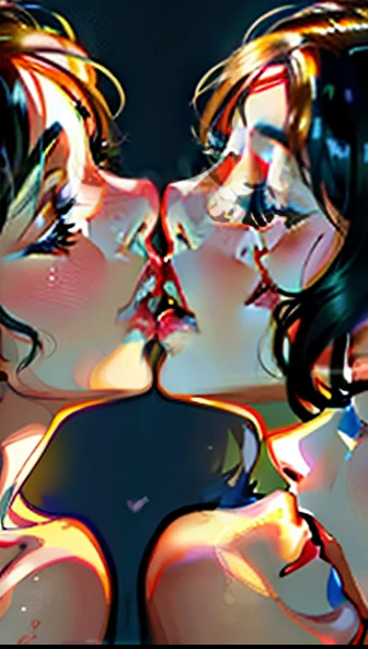 there are two women kissing each other in a photo, lesbian kiss, lesbian art, lovely kiss, kissing together cutely, lesbians, kissing, lesbian embrace, lesbian, kissing together, kiss, beautiful art, kissing each other, realistic art, kiss mouth to mouth, amazing art, gorgeous art, sensual painting, making out, ultra realistic picture