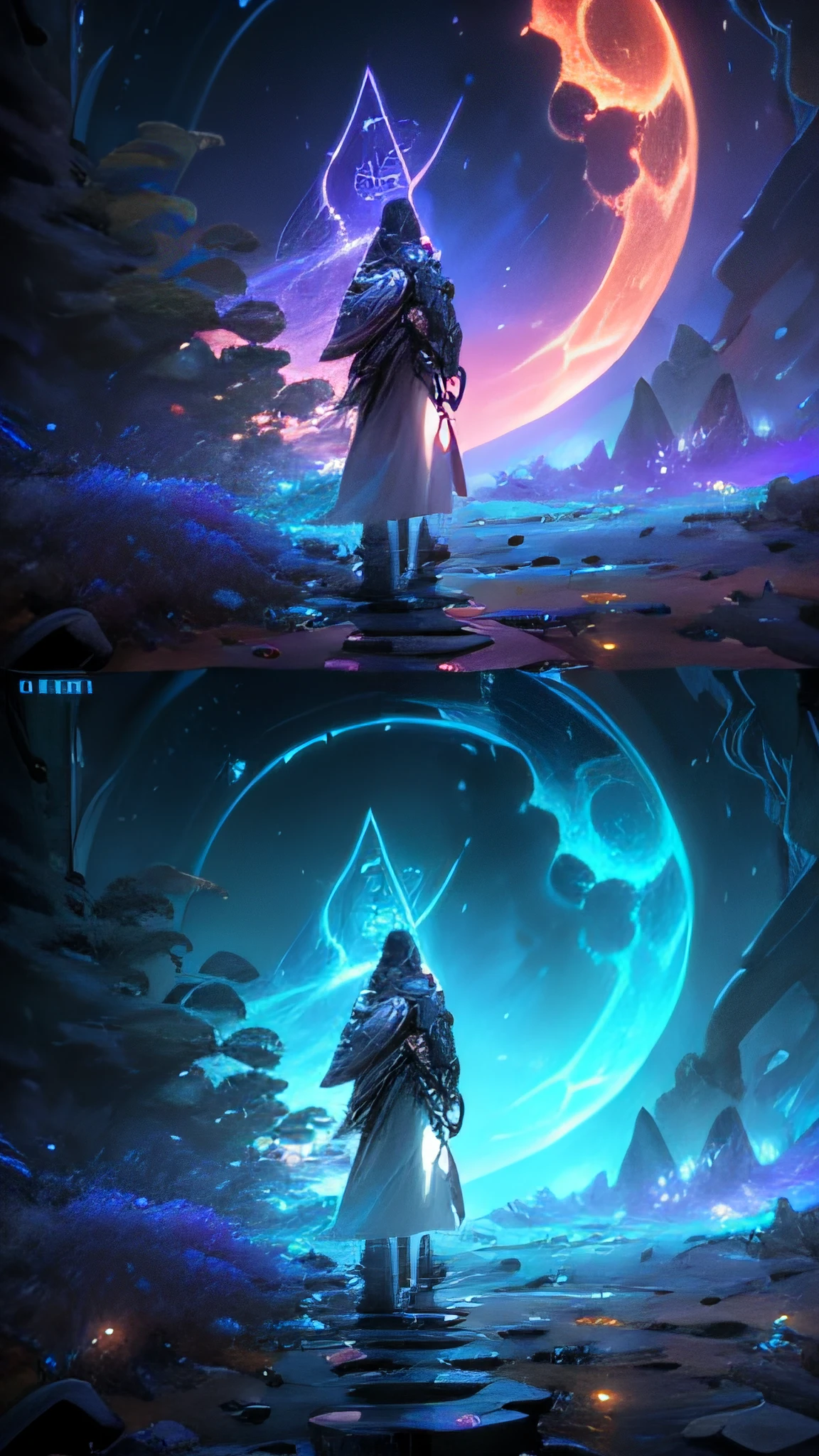 ((Best quality)), ((masterpiece)), (highly detailed:1.3), 3D, In a distant future where the boundaries between science fiction and fantasy have dissolved, the world is a tapestry of awe-inspiring wonders. Enter a universe where magic and technology coexist in harmony, shaping the destiny of civilizations across vast reaches of space.At the heart of this realm lies the Celestial Nexus, an intergalactic hub of mystical energies and technological marvels. Here, arcane knowledge intertwines with cutting-edge science, giving rise to a society where spaceships are imbued with the power of ancient spells, and technology is augmented by the mystic arts.Embark on a grand odyssey as a young explorer, destined to unravel the secrets of the Celestial Nexus. As you traverse the uncharted realms of the cosmos, encounter diverse civilizations teeming with beings who possess extraordinary abilities. From the ethereal Elven Spires, where the art of interdimensional travel is perfected, to the cybernetic enclaves of the Android Conglomerate, witness the tapestry of life as magic and technology intertwine.Unleash your latent powers as you become attuned to the energies that flow through the Nexus. Harness the ancient incantations of forgotten sorceries to propel your starship across the vast expanse of the cosmos. Engage in epic battles against cosmic abominations and interstellar tyrants, wielding enchanted weapons infused with futuristic enhancements.As you delve deeper into the enigmatic realms of the Celestial Nexus, uncover the origin of this harmonious fusion of magic and technology. Discover the ancient prophecies that foretell a cataclysmic event threatening to tear apart this delicate balance. Unite with a band of extraordinary beings, each possessing their own blend of magical aptitude and technological expertise, to embark on a perilous quest to save the Nexus from imminent destruction.In this epic saga, your choices will shape the fate of worlds, as the boundaries between science and sorcery blur. Will you strive to maintain the delicate equilibrium between magic and technology or plunge headlong into uncharted territories, seeking to redefine the very fabric of reality?Prepare to be enthralled by the limitless possibilities of the Celestial Nexus, where science fiction and fantasy meld into a sublime symphony of adventure, where the cosmos itself becomes the canvas for your journey,HDR (High Dynamic Range),Ray Tracing,NVIDIA RTX,Super-Resolution,Unreal 5,Subsurface scattering,PBR Texturing,Post-processing,Anisotropic Filtering,Depth-of-field,Maximum clarity and sharpness,Multi-layered textures,Albedo and Specular maps,Surface shading,Accurate simulation of light-material interaction,Perfect proportions,Octane Render,Two-tone lighting,Low ISO,White balance,Rule of thirds,Wide aperature,8K RAW,Efficient Sub-Pixel,sub-pixel convolution,luminescent particles,