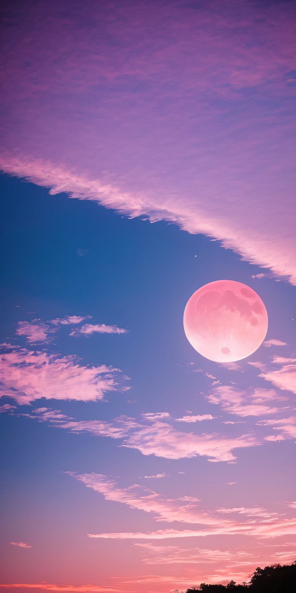 Pink moon, pink sky, soft pink clouds, pink ocean waves sparkling, sparkling, pink roses on pink ocean, fantasy, diamond, crown, universe, soft lights,