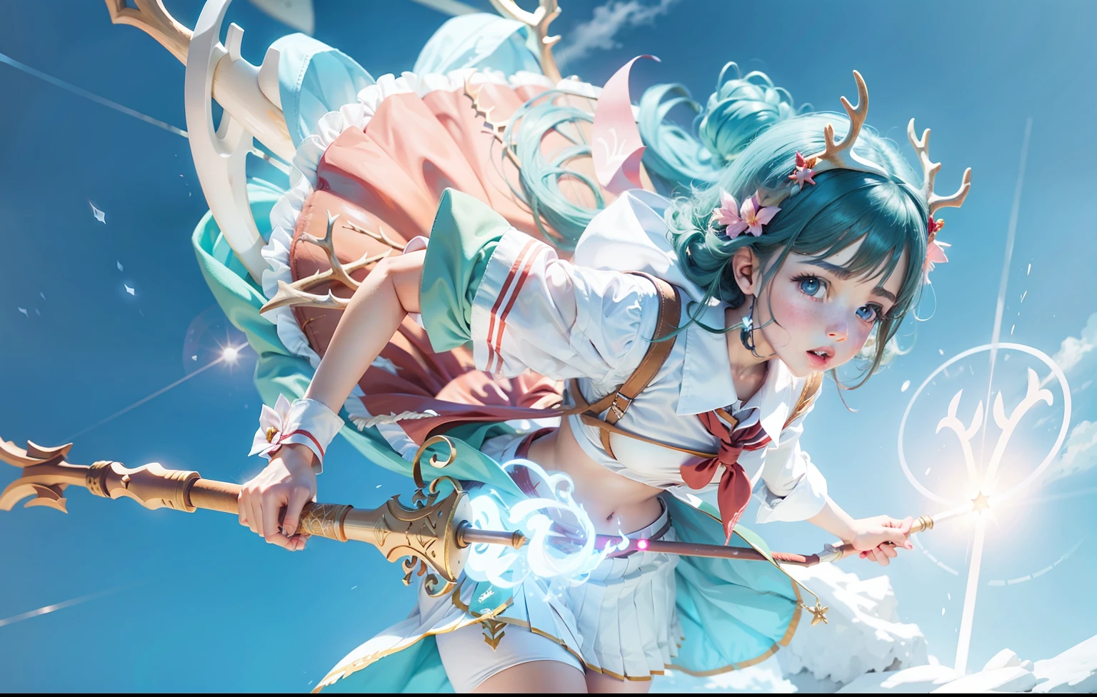 There are antlers,Magic wand in hand,schoolgirls
