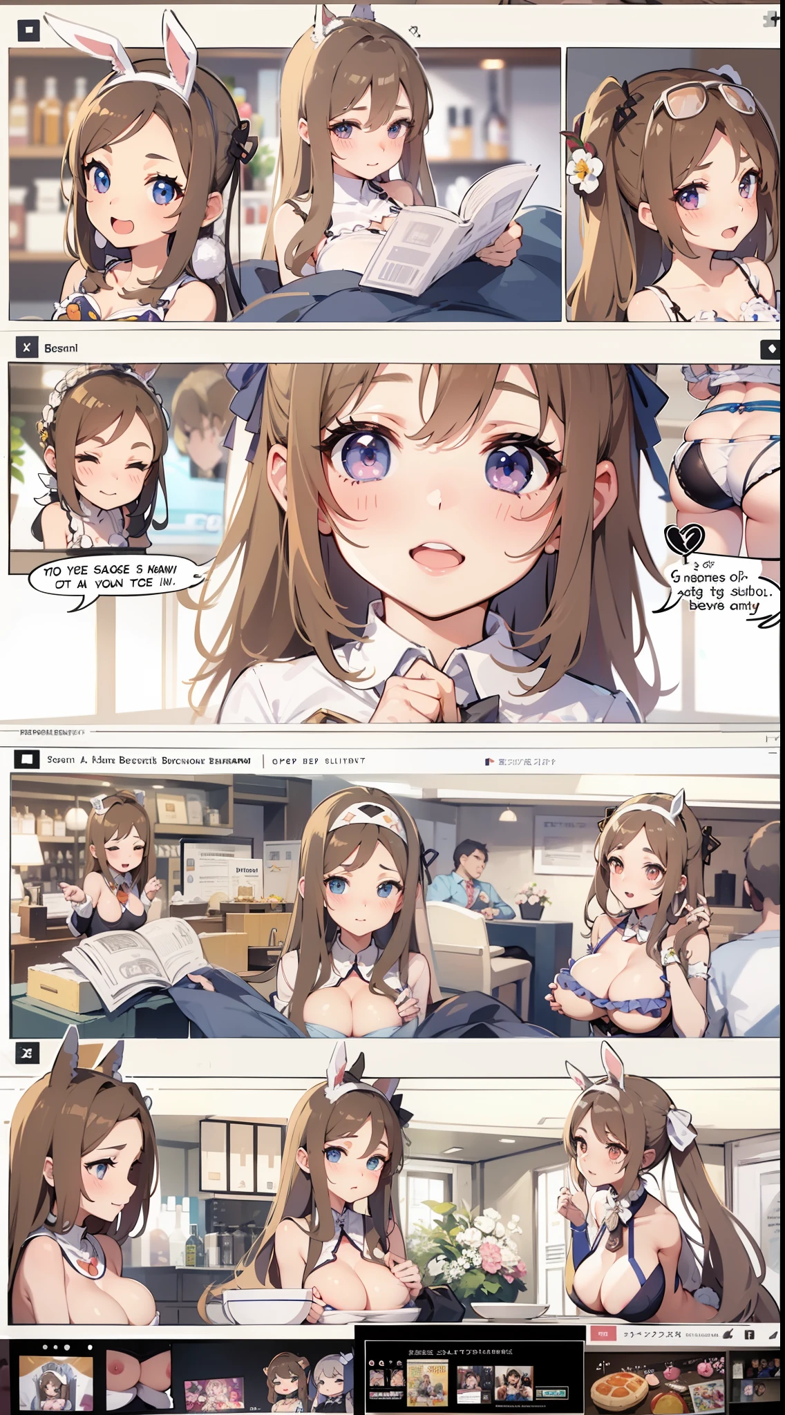 bunnygirl、Super Giant Chest、Abundant udder、((Pop breast 1.8)),Underwear salesperson、Beautuful Women、Luxury Shops、