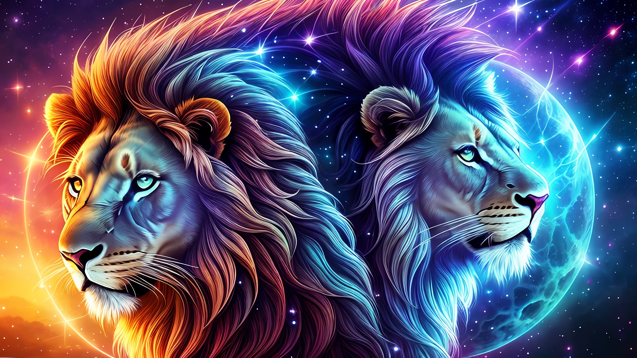 A galactic lion with a lot of hair on its head, Third eye, Gaze at something in the distance, Intricate details, electric, Fantasy art, anato finnstark, Emulsion coating, Highly detailed, obscure
Rutkovsky, hdr, ultra - detailed, rim-light, Faded, Dim