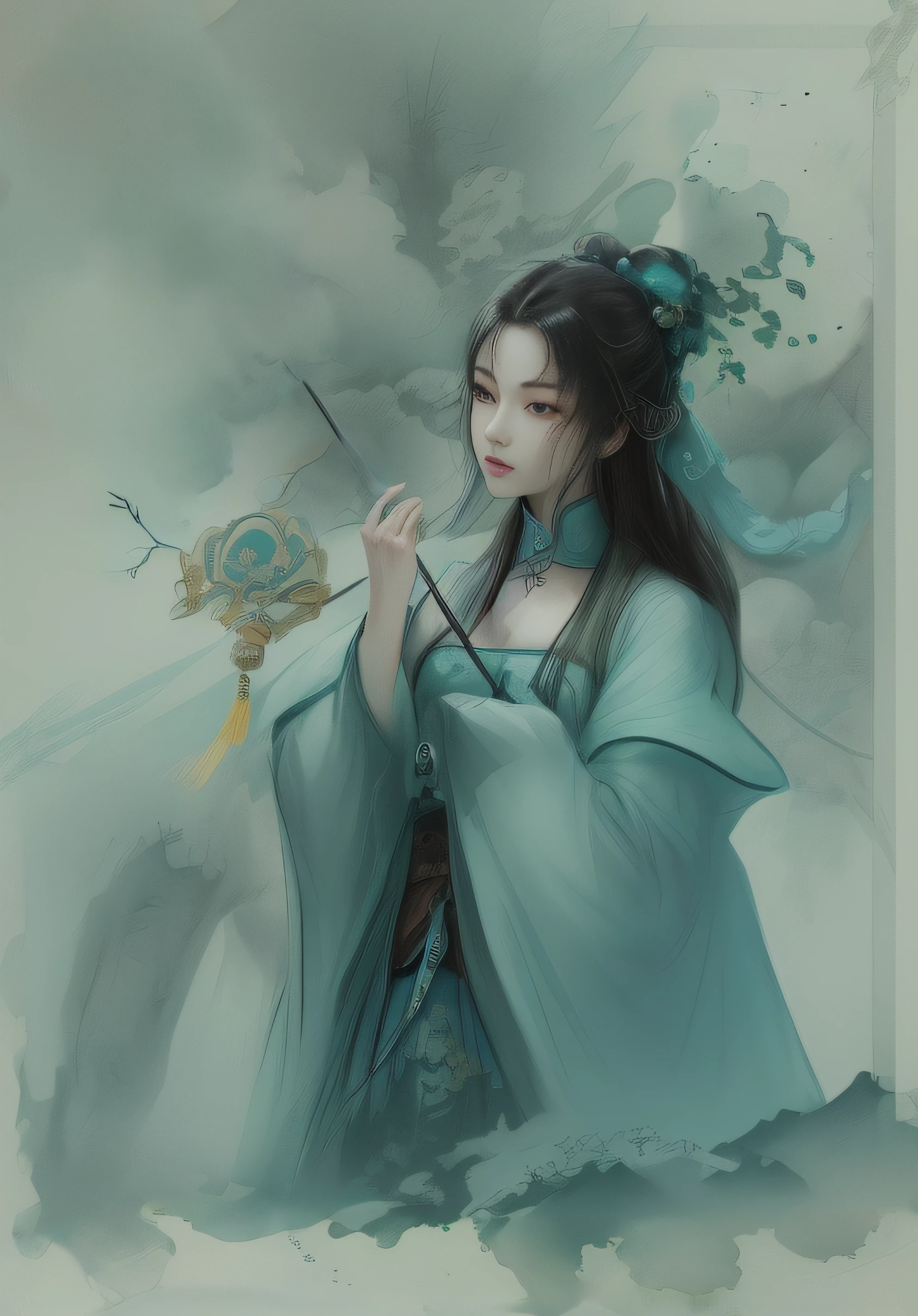 aquarelle，water fog，fog atmosphere