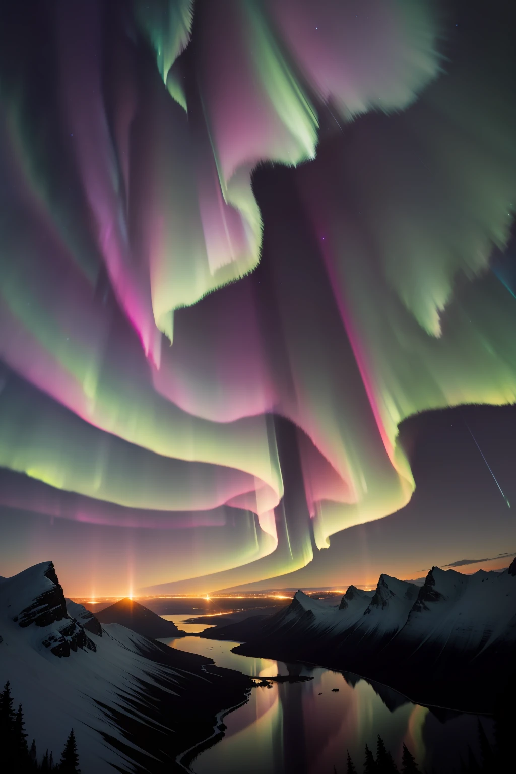 amazing light show in the night sky aurora borealis