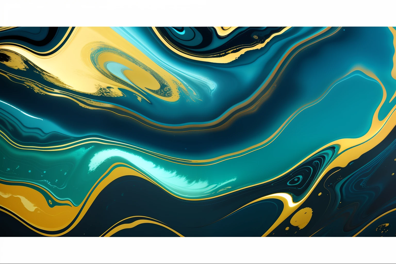 Close-up of blue and gold wave painting, abstract liquid acrylic art, intricate flowing paint, Glossy painting, abstract liquid, Organic acrylic flow art, swirly liquid fluid abstract art, acrylic pouring, swirling liquids, swirling paint, fluid acrylic pour art, Glossy surface, black cyan gold and aqua colors,Marble material,marbled,Texture,the detail,8k,k hd