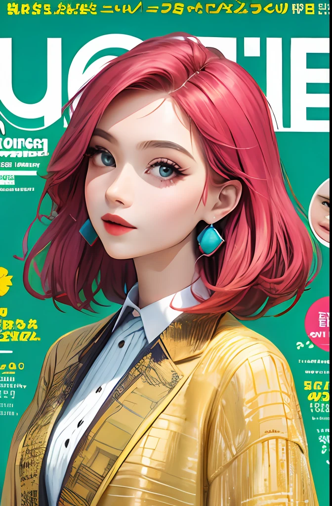 Masterpiece, Best quality, spring outfit, Colorful hair,  Outdoor, MagazineCover ,Upper body,