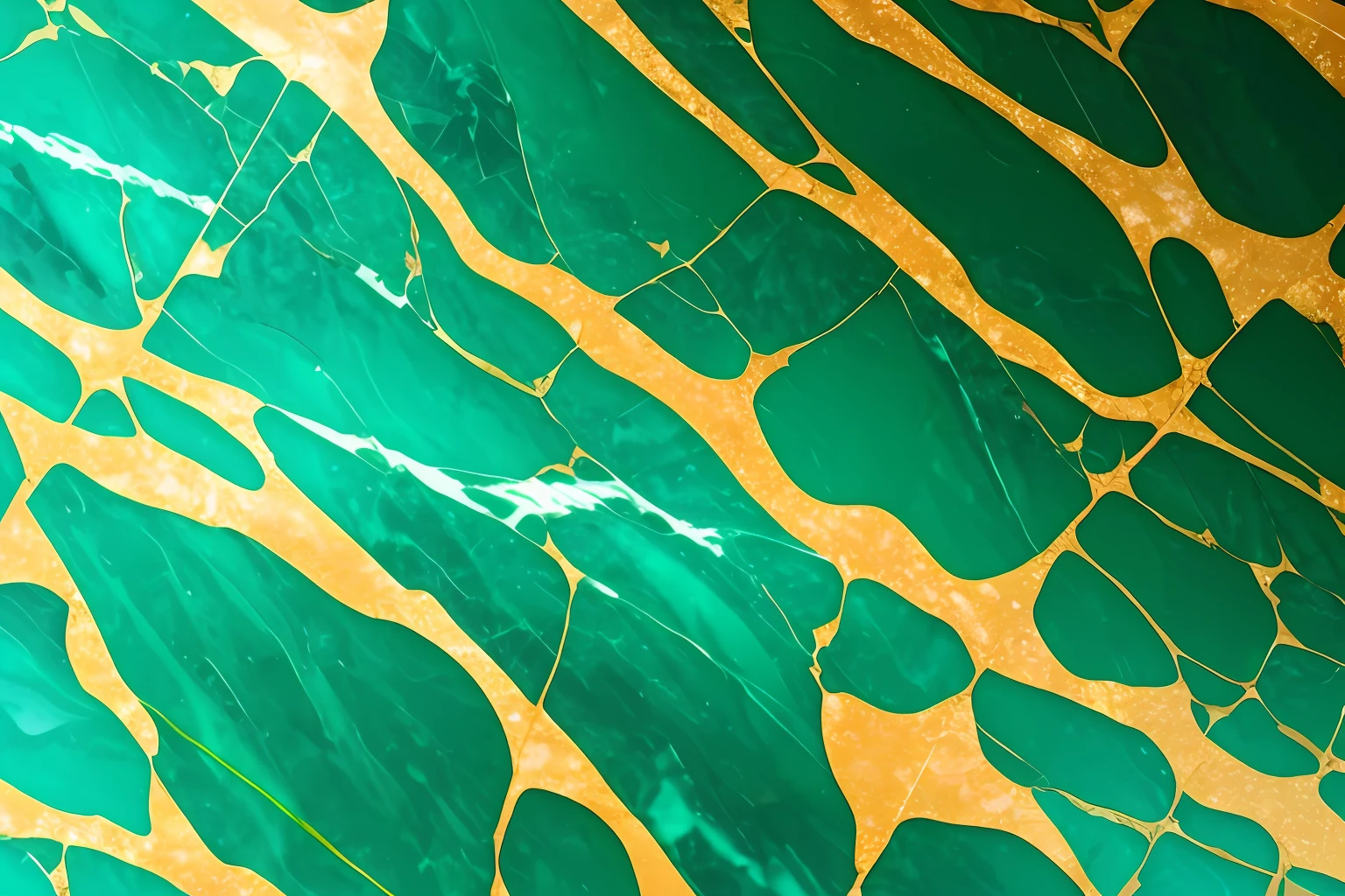 Close up of green and gold marble background, glass、Gold and jade, colored marble, Glossy surface, carved marble texture silk cloth, marble and gold, heavenly marble, Marble reflection, gilded marbled paper background, Marble texture, marbled, flowing teal-colored silk, marble background, stunning lines, abstract texture, turquoise gold details，8K，k hd，the detail，Marble texture