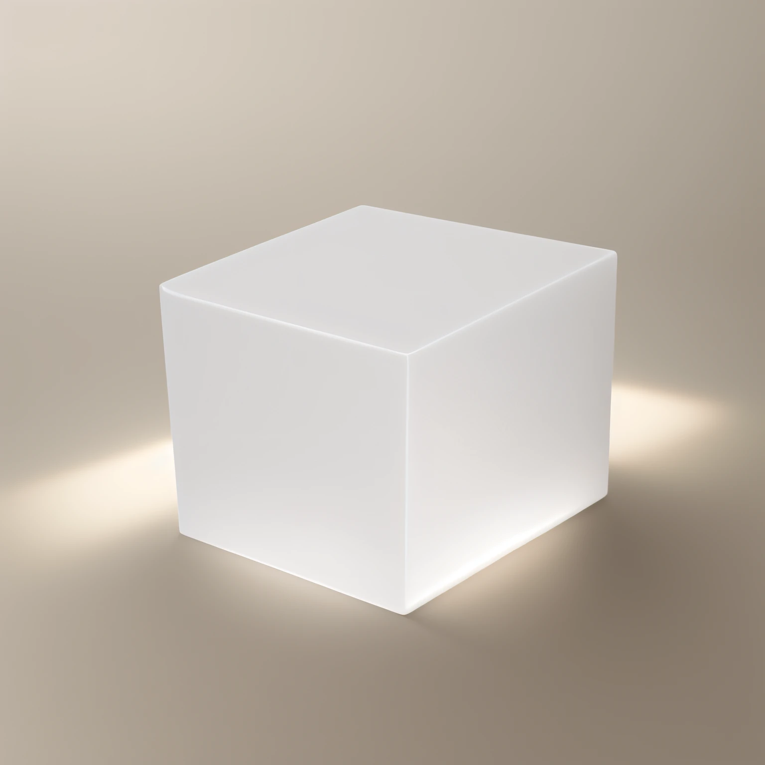 White cube on the table、Frontal lighting