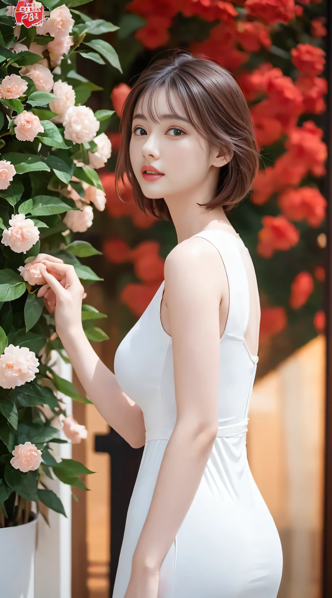 There is a girl in a green dress, plum blossoms, palaces, oriental architecture ray tracing, {best quality}, {{masterpiece}}, extremely detailed 8K wallpaper, {an extremely delicate and beautiful}, colorful, intricately detailed, Realistic, real, camera quality, (detailed depiction of clothes), cool white skin, (detailed depiction of blush), 1080p, sun, soft cuteness, smooth light silver hair, messy beauty, lighting, broken feeling, bright and silky skin , 3D stereoscopic, masterpiece, best quality, super fine illustration, beautiful eyes, very fine light, fine glow, very fine 8K CG wallpaper, peach eyes, red pupils, an extremely delicate and beautiful girl, 8k Wallpaper, best quality, full body close-up, white long dress, luxurious silky bright red chiffon floodlight (magic, glitter, ultra-thin, soft,) Hanfu