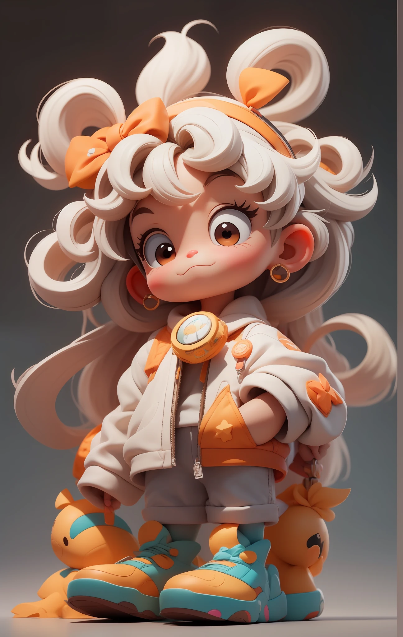 A super cute boy, full body, fantastic cute hair accessories Popmart blind box, IP design, clean bright background 3D rendering, OC rendering, 8k, soft focus, fine gloss super detail --ar 3:6 50 --q 2 --niji 5 --style expressiveness --s 2