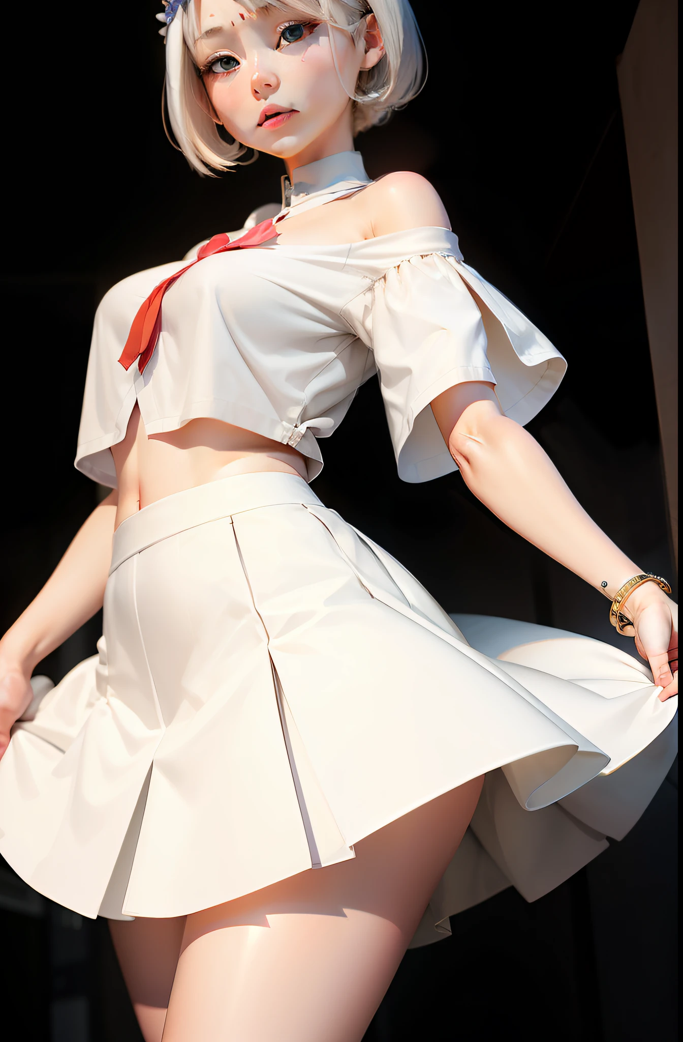 largeeyes,二重まぶた,White skin,Quiet,Perfect figure,whiteskirt