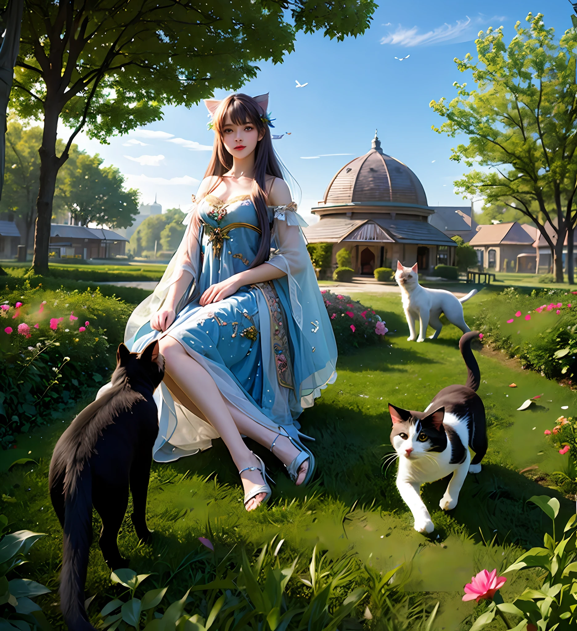 (Fairy and beautiful cat,8K,top-quality,beautiful hairl,odd eye,Fantastical,masterpiece,)