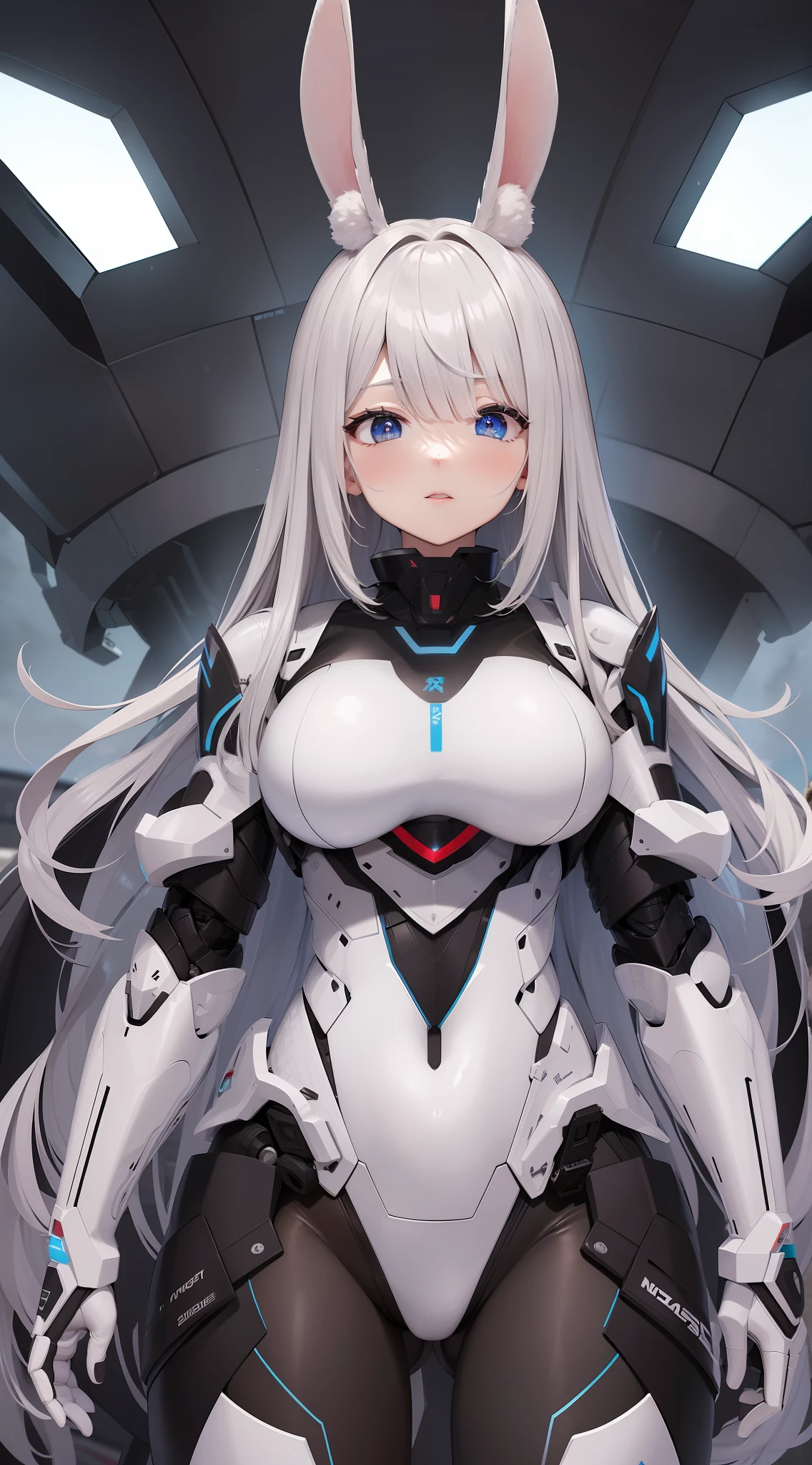 SFTW,high-level image quality、hight resolution、8K image、Master Gread Image,full、heavyweight exoskeleton Fighting robot armor in the shape of a rabbit、