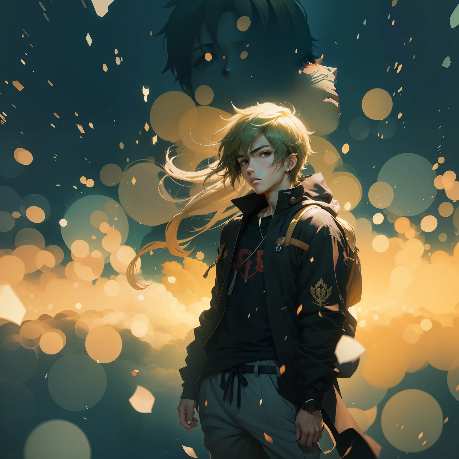 Anime style boy,Improve image quality。
