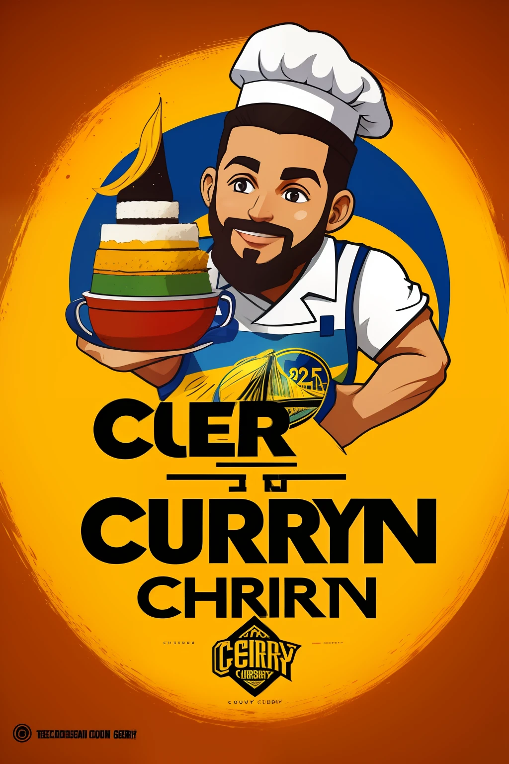 Design com texto escrito "Chef Curry"