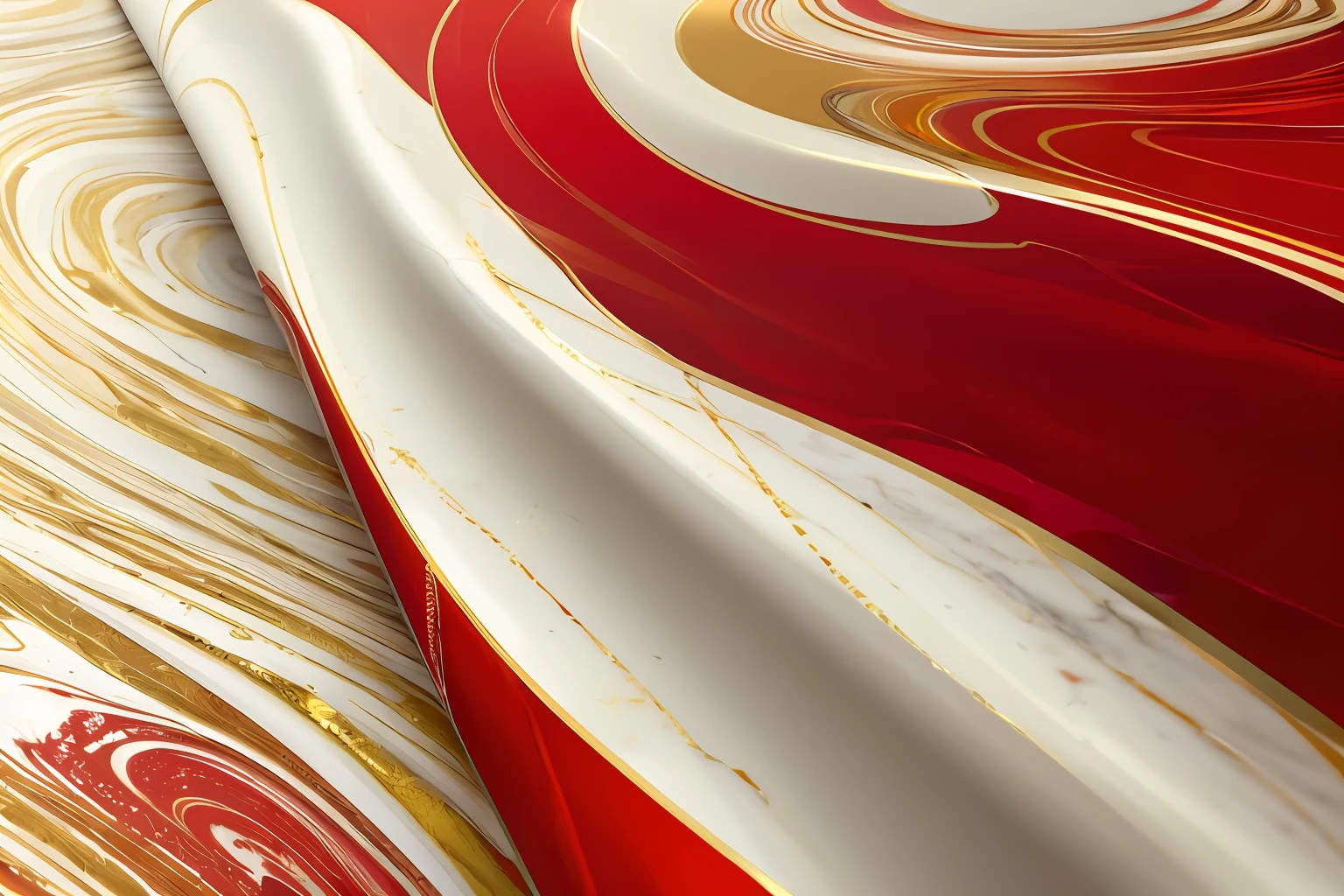Close-up of red and white marble surface with red and white stripes, Red and white marble panels, Red, white and gold color scheme, made of liquid metal and marble, Gold and red metal, colored marble, Red and white background, of red and white colors, glowing red veins, carved marble texture silk cloth, Tiny red veins, Red veins，（Extremely detailed 8k wallpapers），k hd