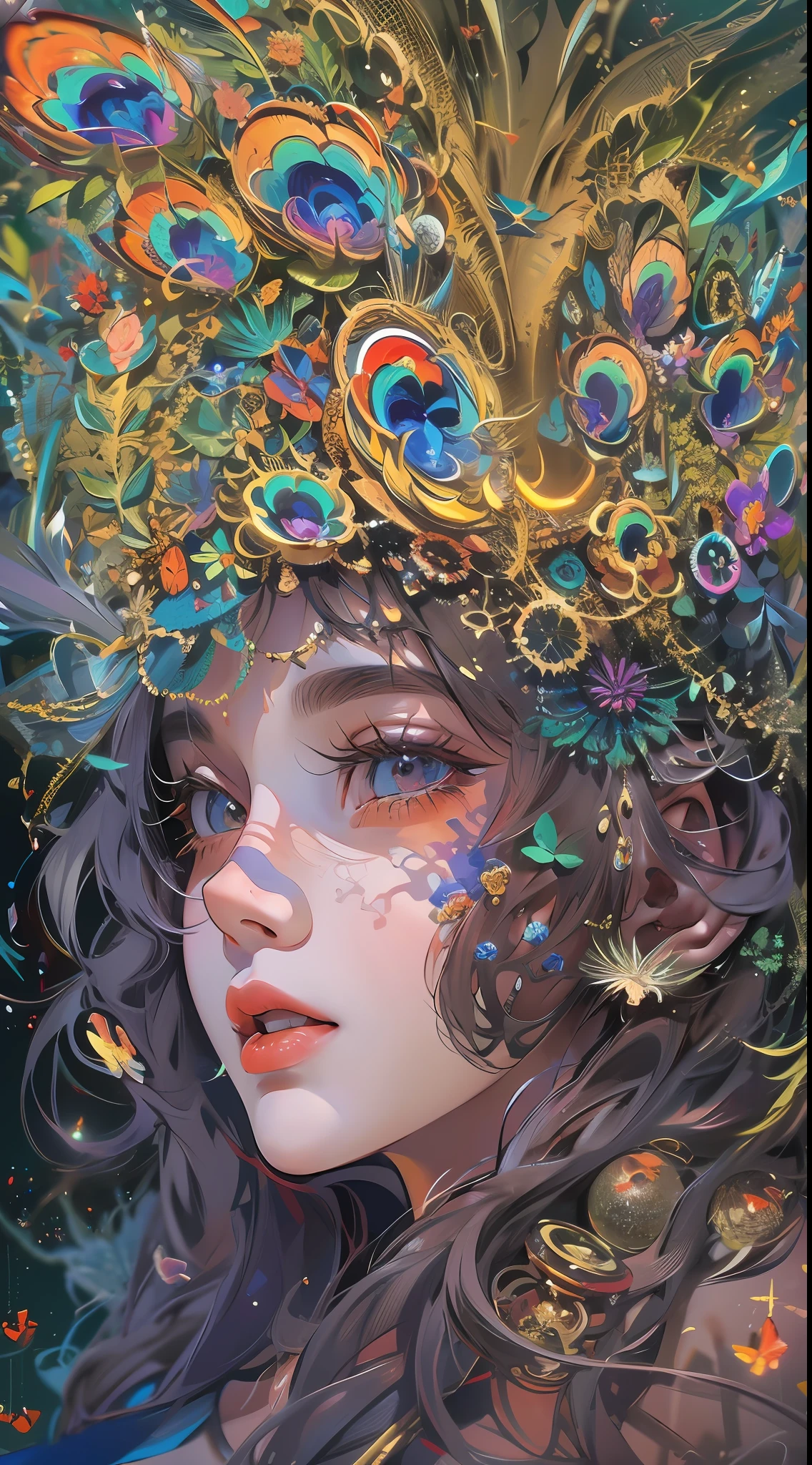 (absurdres, highres, ultra detailed), 1girl, solo, extremely detailed eyes, (official art, beautiful and aesthetic:1.2), (fractal art:1.3), colorful, highest detailed