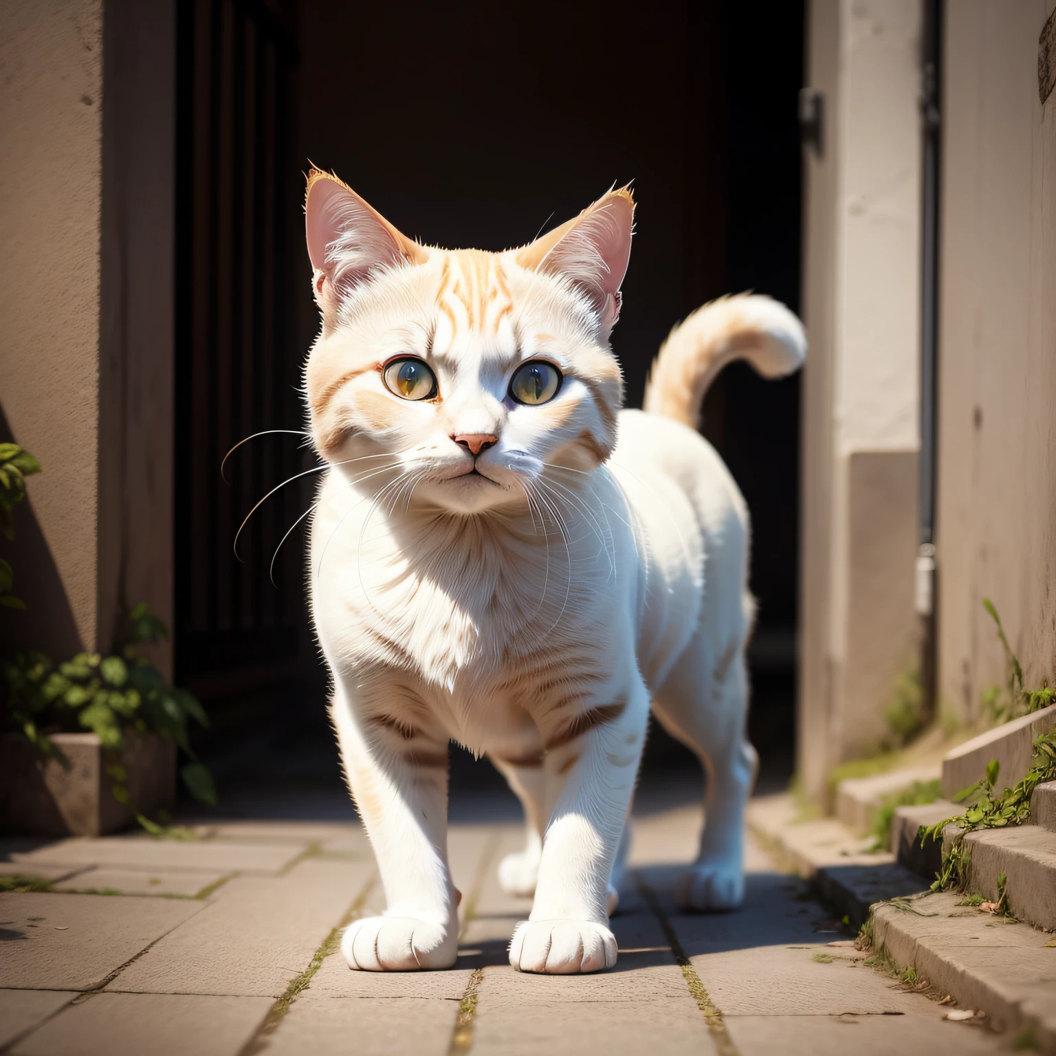 Fotografia de um gato branco