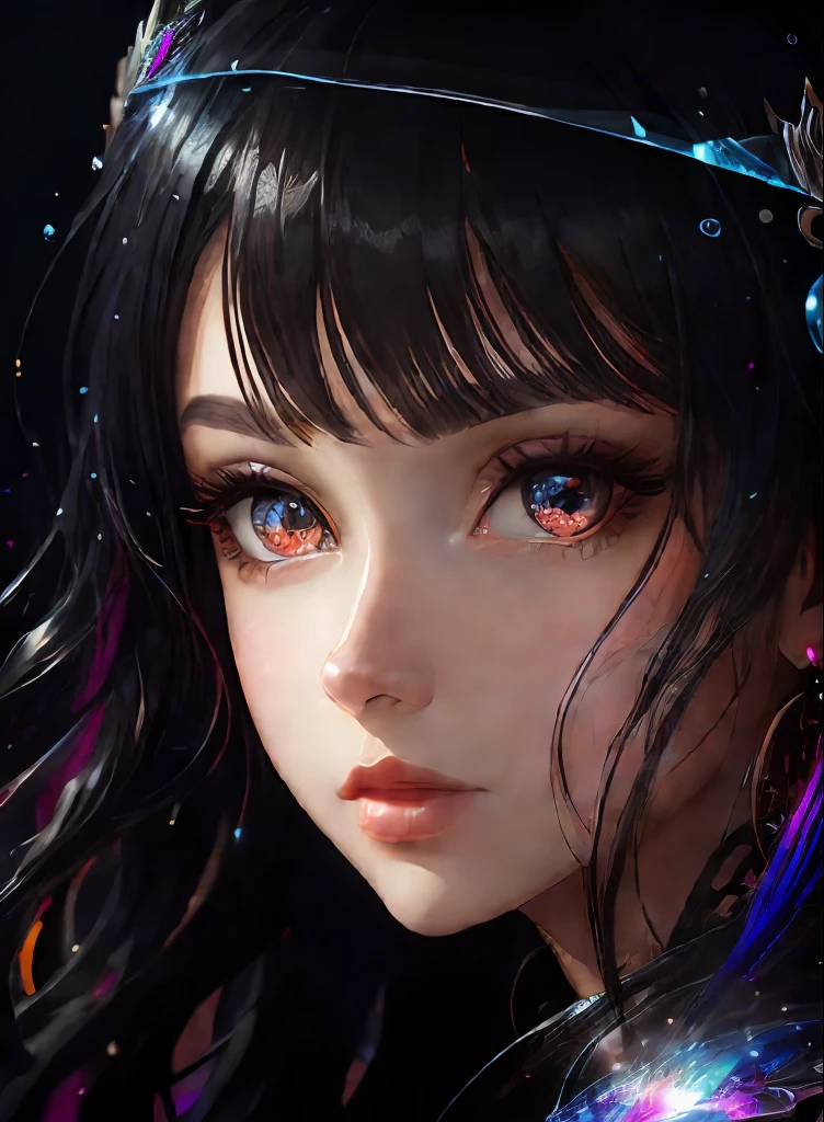 ((Best Quality)), ((Masterpiece)), (Real), (Detail),Anime Style, (1 Woman) Close-up portrait of a woman with black hair, beautifully shining eyes like crystal clear glass, 4K high-definition digital art, stunning digital illustrations, stunning 8K artwork, colorful digital fantasy art, colorful, bright, beautiful digital artwork, Colorful Digital Painting, Digital Anime Art, Beautiful Woman Portrait, 8K HD Digital Wallpaper Art, Gorgeous Digital Painting
