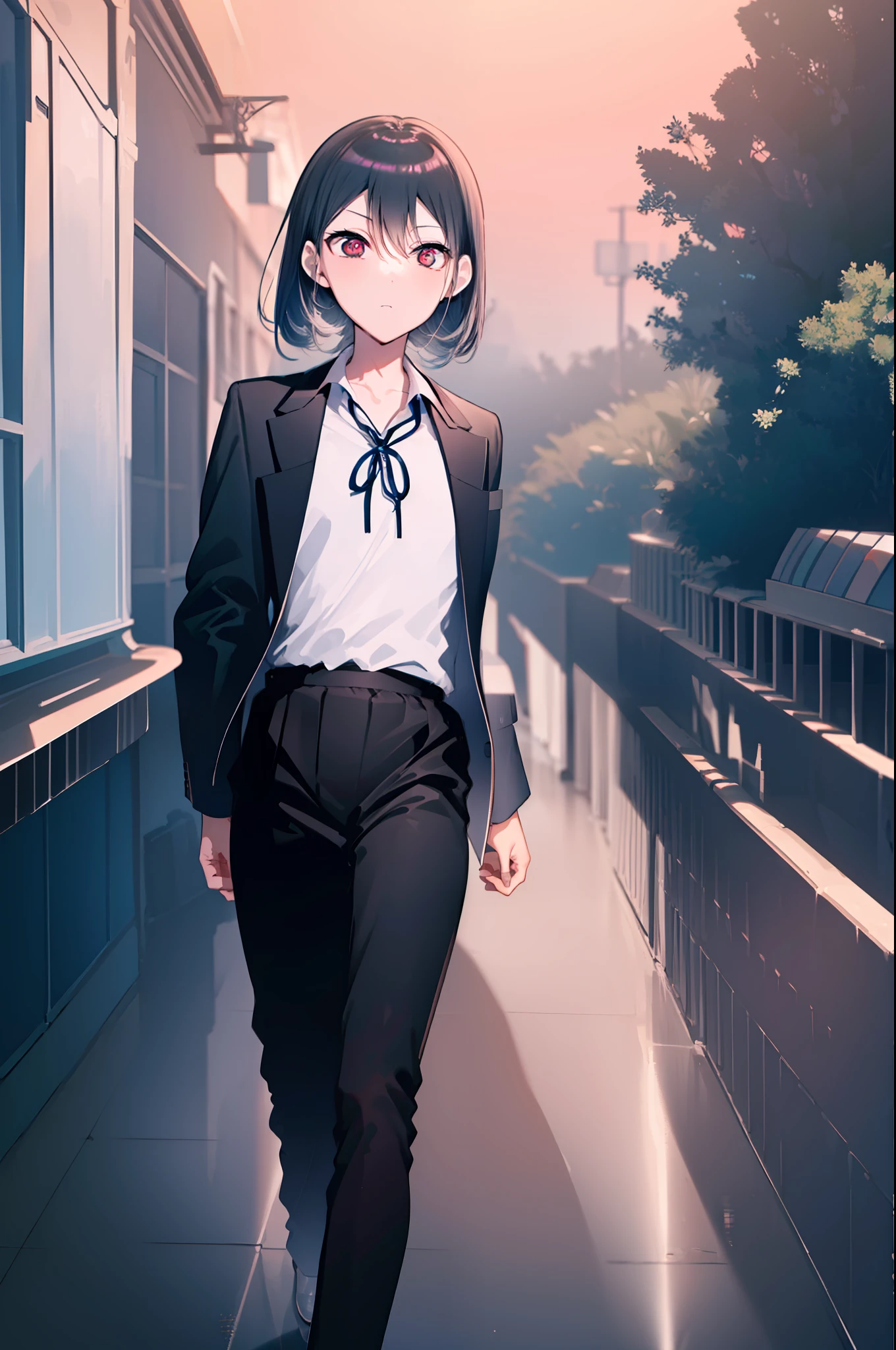 ((obra-prima)), ((melhor qualidade)), Alto, ((1boy)), There is only one person, 1st grade, Kiyotaka Ayanokuji, 1garoto adolescente de 15 anos, (((school uniform white shirt black jacket open jacket black tie long black pants))), (((Olhos vermelhos))), (((cabelo curto preto))), corpo completo anatomicamente correto, has a necklace of Jesus around his neck, pernas normais, utiliza sapatos pretos, ((He has a scared face and confusion)), ((Detailed full scenario)), ((mystery)), ((terror)), ((Tempo tenso)), Postura equilibrada, blush sutil | |, pingente de cristal BREAK hora dourada, (Rim lighting): 1.2, tons quentes, reflexo do sol, sombras suaves, cores vibrantes, painterly effect, dreamy atmosphere BREAK scenic lake, montanhas distantes, salgueiro, calm water, reflection, nuvens iluminadas pelo sol, Ambiente tranquilo, idyllic sunset, Ultra Detalhado, Arte Oficial, papel de parede 8k da unidade, Zentangle, mandala