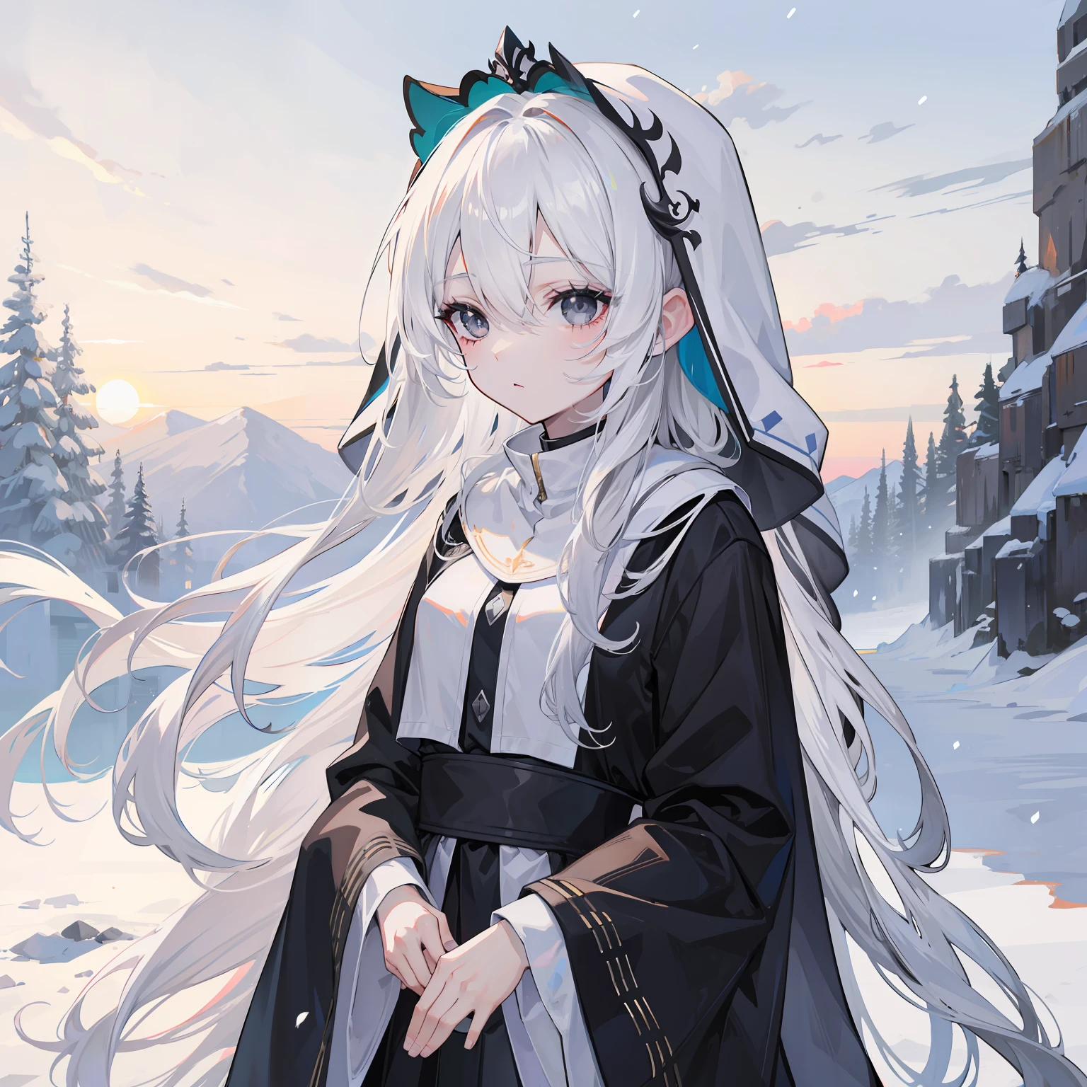 White eyelashes, Pure black eyes,Dark eyes,
