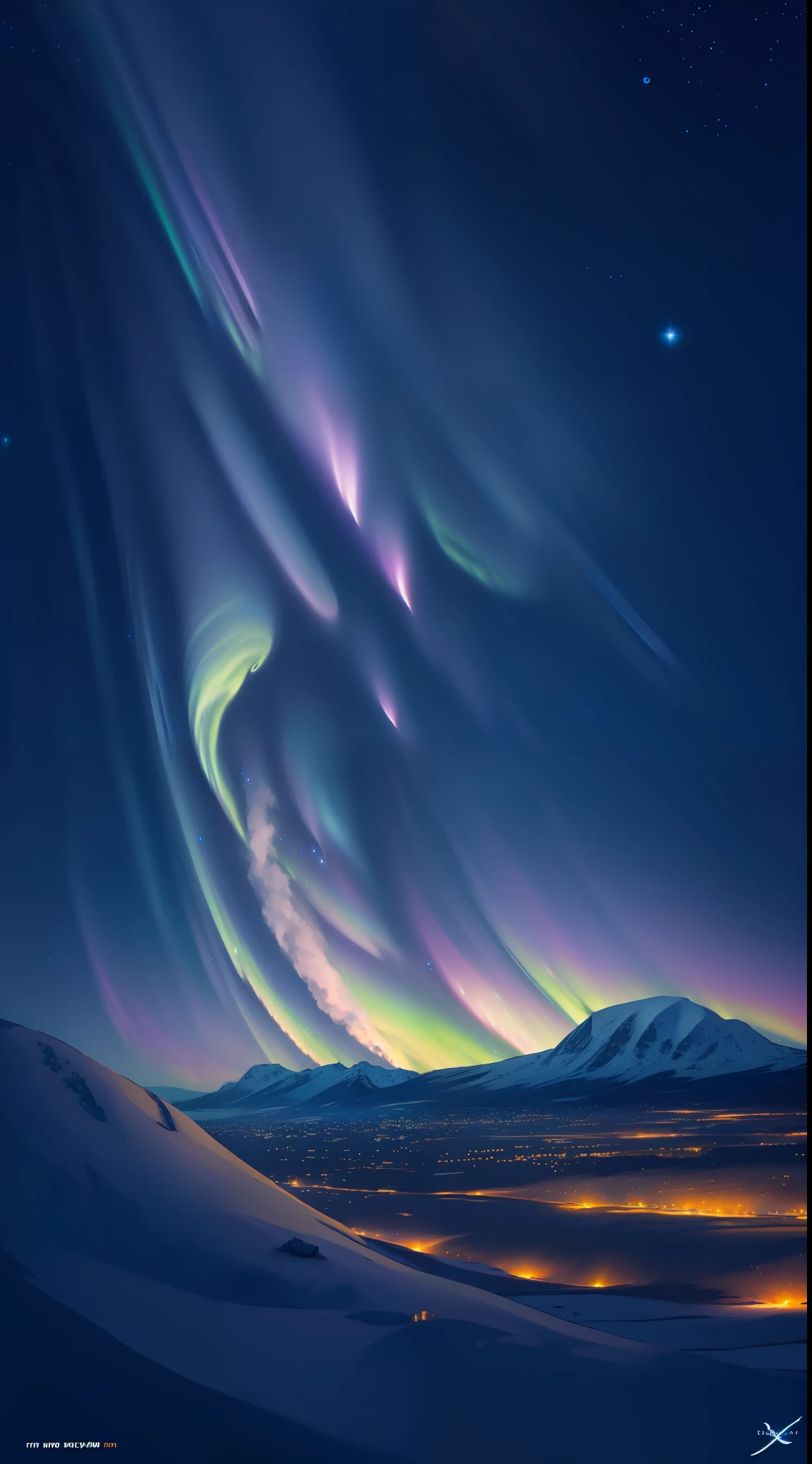 Starlight in the sky moon , Stardust , night sky , stars , Northern lights , detailed high quality image
