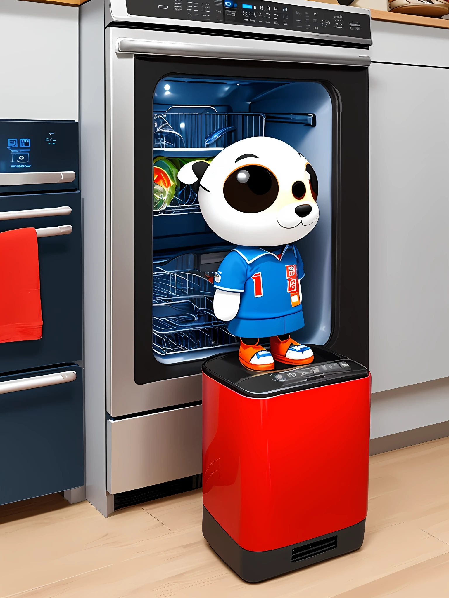Technical mascot of household appliance