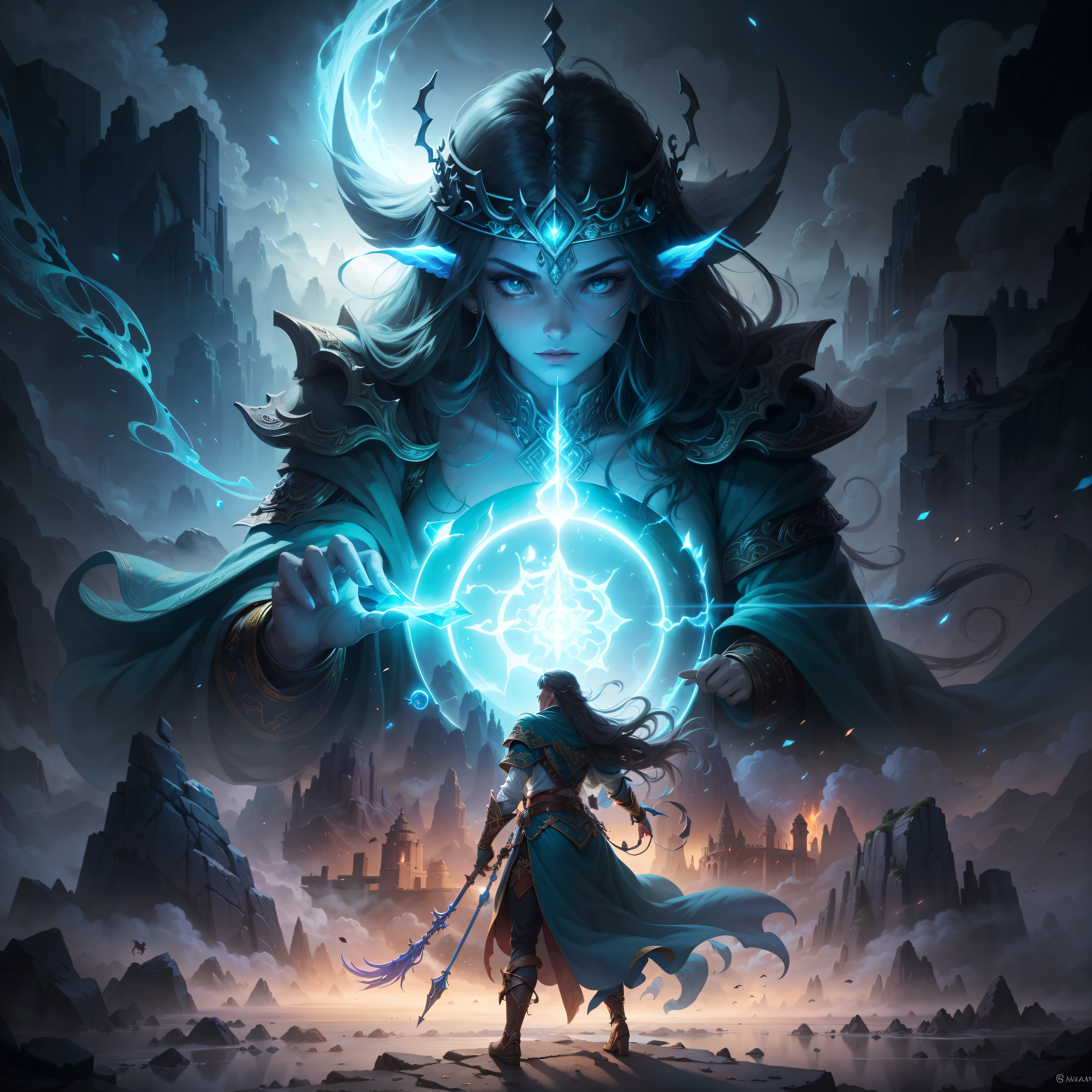 ((Best quality)), ((masterpiece)), (highly detailed:1.3)3D,tanjoreai , Amidst a realm of enchantment and mythical wonders, tales of (heroes:1.1) and (heroines:1.2) unfold. In this realm, ancient prophecies foretell the rise of a chosen champion destined to confront a malevolent force threatening to plunge the world into eternal darkness. The path to victory lies scattered across exotic and otherworldly landscapes, from mist-shrouded forests to towering crystalline peaks and (ethereal floating islands:1.1).Harnessing the arcane arts, (mighty wizards:1.1) conjure spells that weave intricate patterns of magic, while (elven archers:1.1) unleash arrows infused with ancient power. (Dwarven smiths craft legendary weapons:1.1) imbued with the essence of mythical creatures, capable of vanquishing even the most formidable foes.The heroes embark on a perilous quest, guided by ancient scrolls and cryptic riddles. Along their journey, they encounter wise mystics, shape-shifting creatures, and (mysterious sorceresses:1.1) who possess forbidden knowledge.As the heroes traverse the realms, ancient ruins and forgotten temples reveal long-lost secrets and powerful artifacts. The clash of steel and the crackling of (magical energies:1.1) echo through ancient battlegrounds, as the destiny of the world hangs in the balance. The heroes must summon unwavering courage, unwavering unity, and unlock their true potential to overcome seemingly insurmountable odds and fulfill their heroic destinies.In this realm of high fantasy, where the realms of magic and technology intertwine, where legends are born and (epic:1.2) sagas unfold, where heroes rise and villains fall, embark on a grand adventure that will captivate the imagination and transport you to a world where anything is possible,HDR (High Dynamic Range),Ray Tracing,NVIDIA RTX,Super-Resolution,Unreal 5,Subsurface scattering,PBR Texturing,Post-processing,Anisotropic Filtering,Depth-of-field,Maximum clarity and sharpness,Multi-layered textu