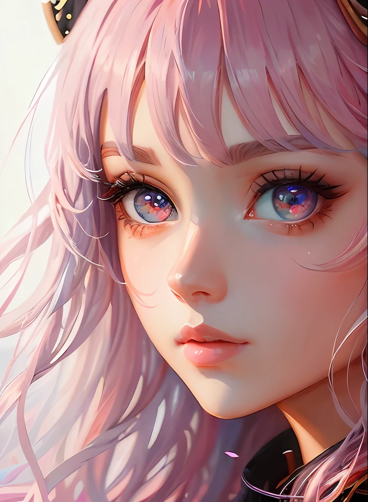 ((top-quality)), ((​masterpiece)), ((realisitic)), (detaileds),anime styled、 (1人の女性)Close up portrait of woman with pink hair、Beautiful shining eyes, Like crystal clear glass、Casual clothing、4K high-definition digital art、stunning digital illustration、Stunning 8K artwork、colorfull digital fantasy art、Colorful and bright、beautiful digital works of art、Colorful Digital Painting、digital anime art、Portrait of beautiful woman、8K HD Digital Wallpaper Art、 Gorgeous Digital Painting